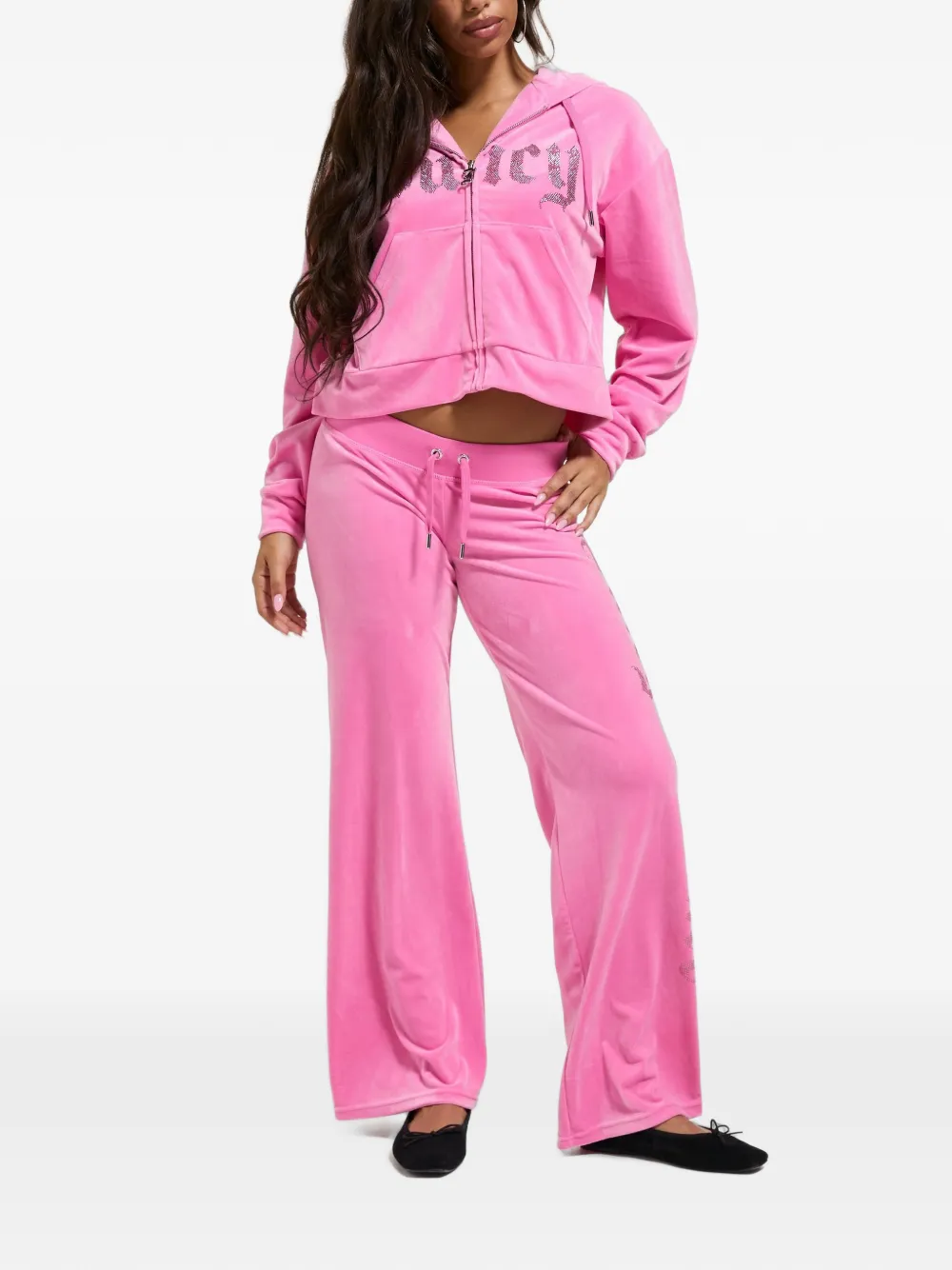 Juicy Couture Cropped hoodie Roze