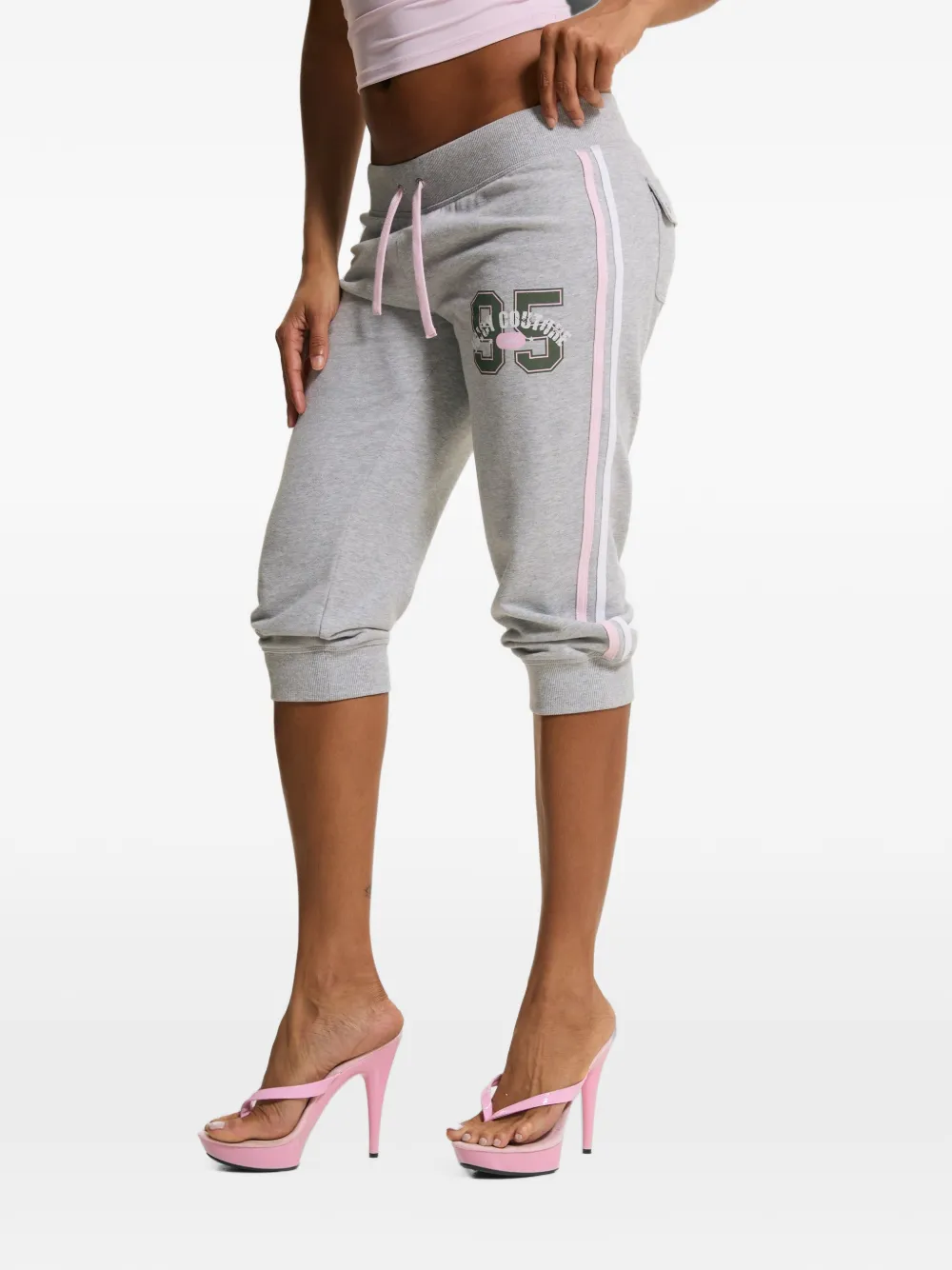 Juicy Couture logo-print cuffed trousers - Grigio