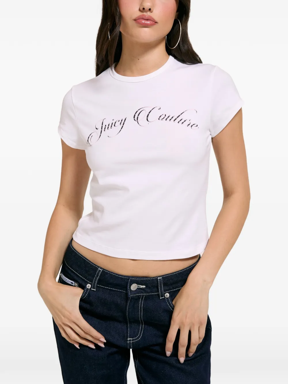 Juicy Couture T-shirt verfraaid met stras Wit
