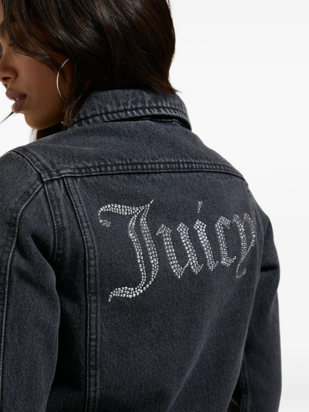 Juicy Couture rhinestone-embellished denim jacket Grijs