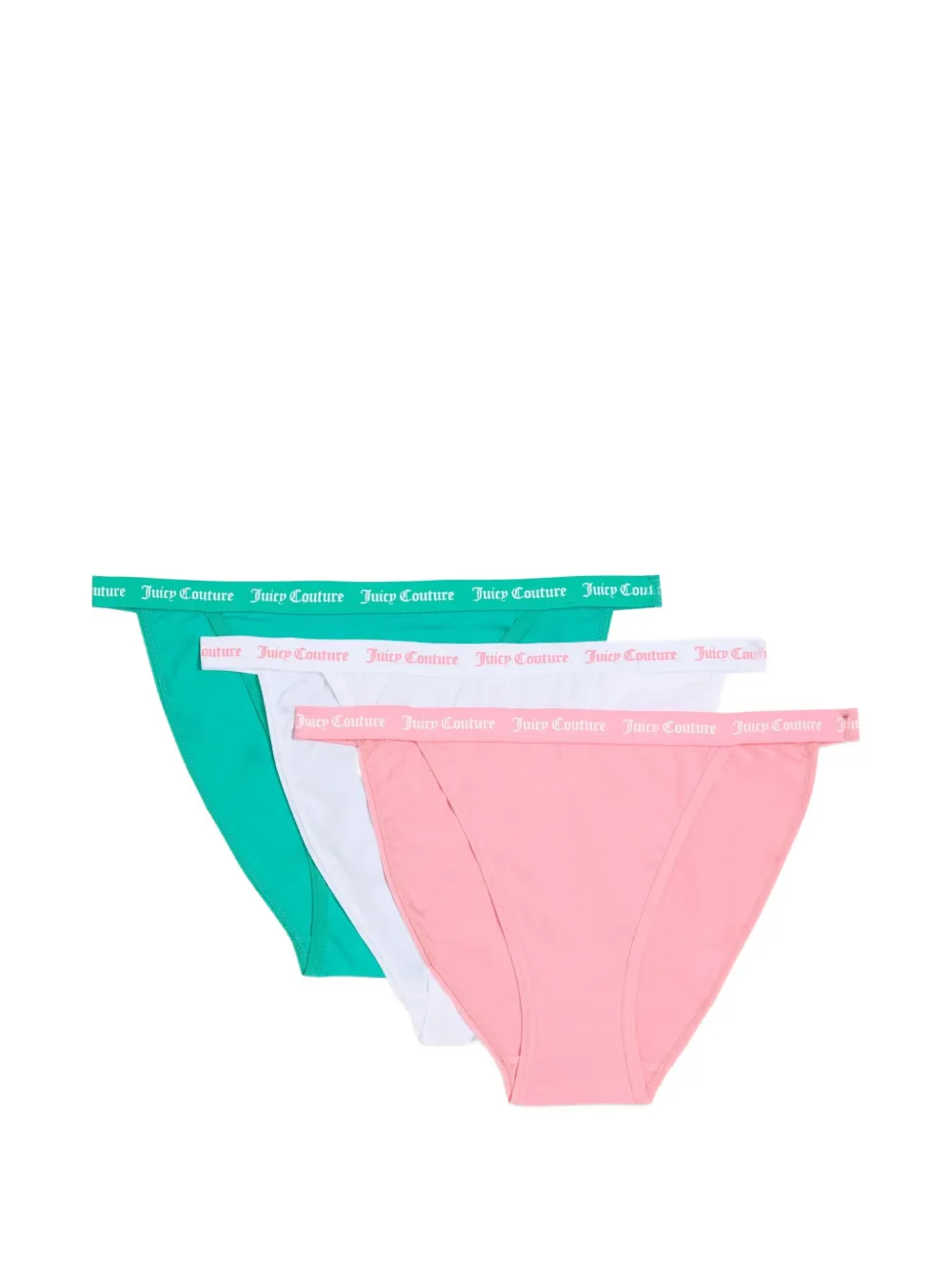 Juicy Couture logo-waistband cotton briefs (set of three) - Rosa
