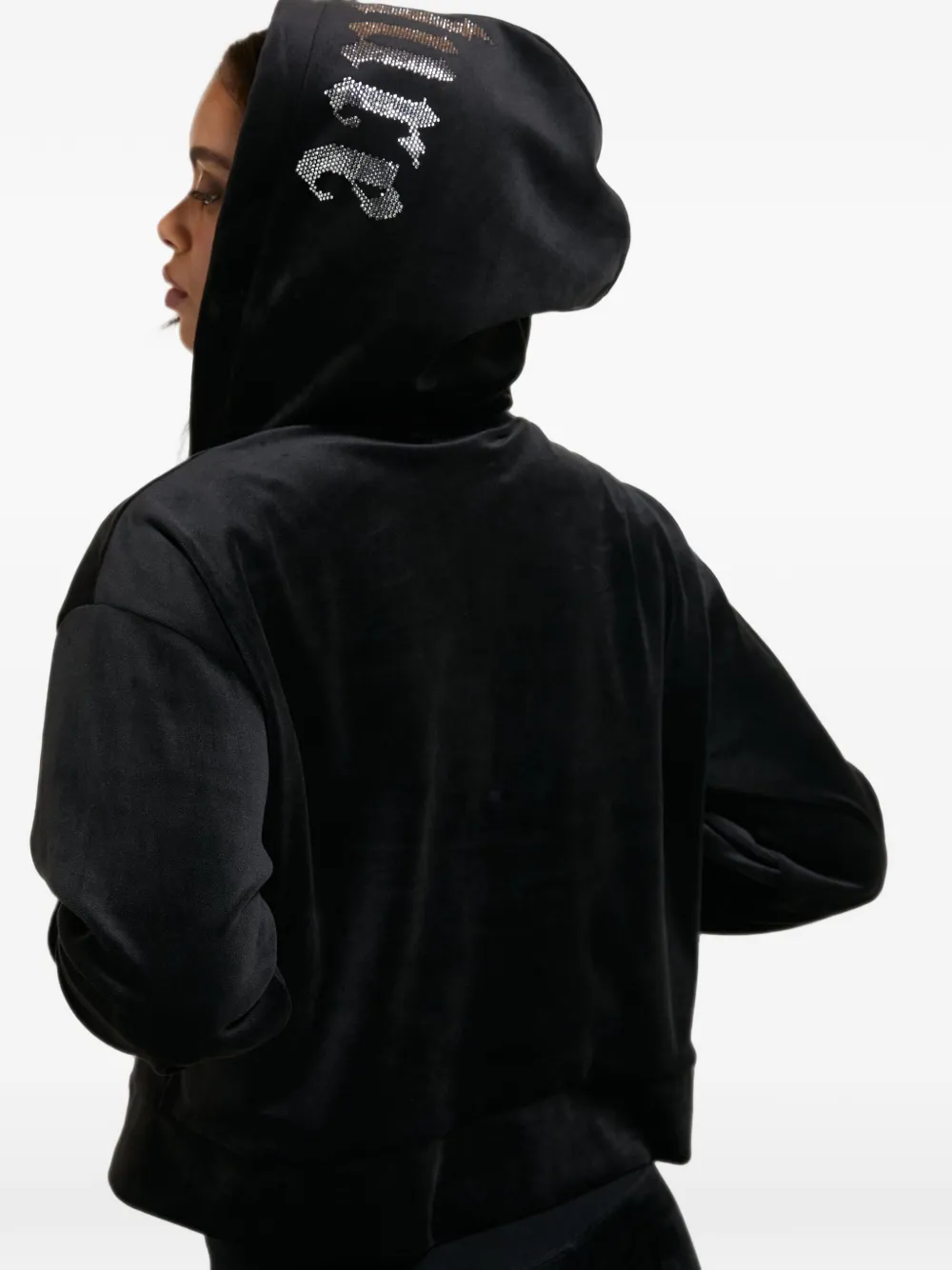 Juicy Couture Old Gothic cropped hoodie Zwart
