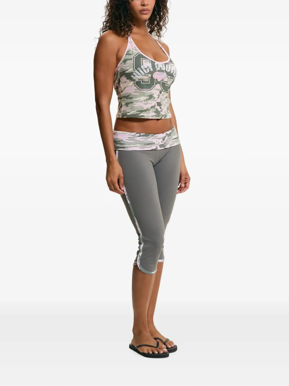 Juicy Couture camouflage-print halter-neck top - Verde