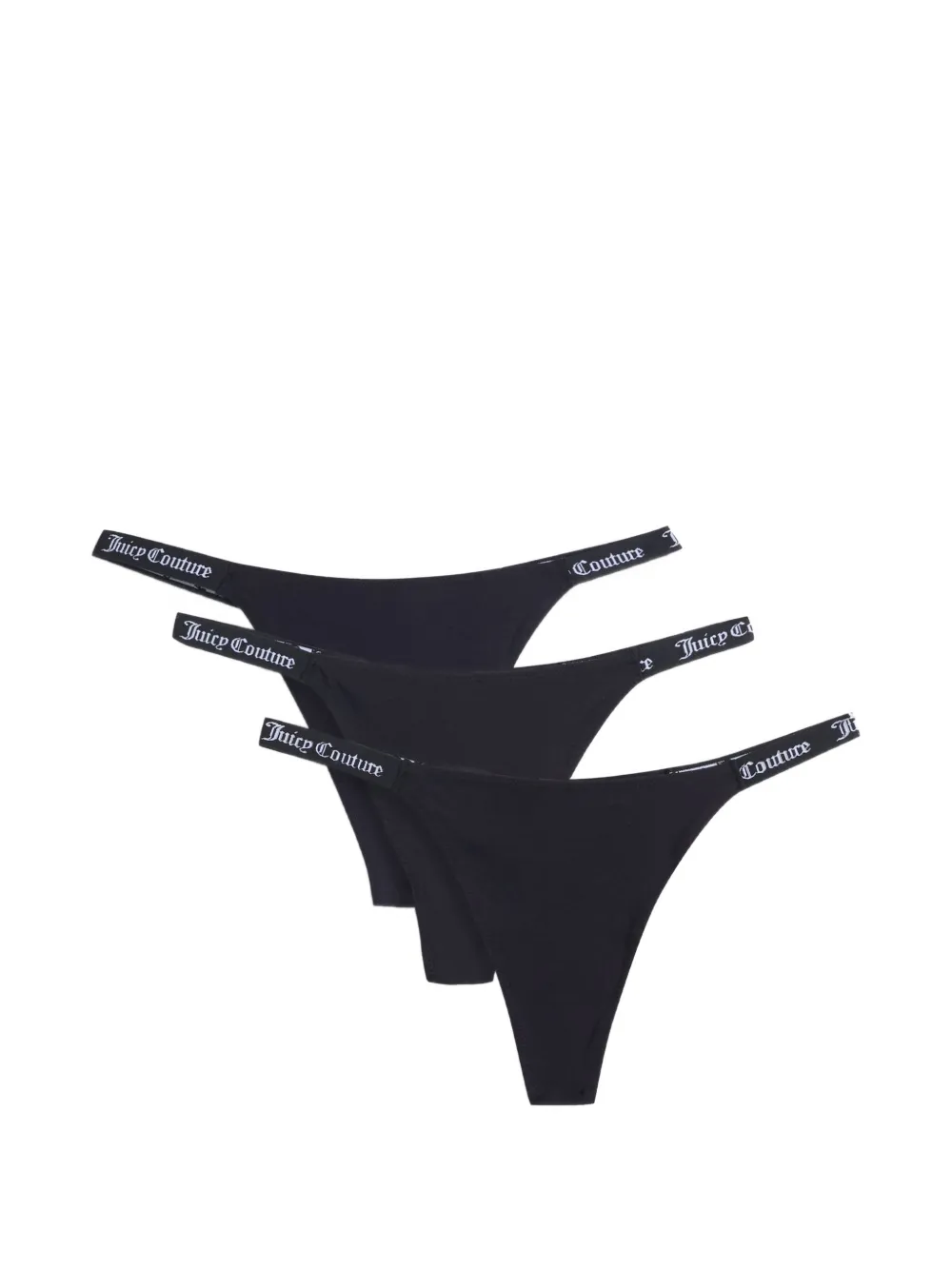 Juicy Couture logo-waistband thongs (set of three) - Nero