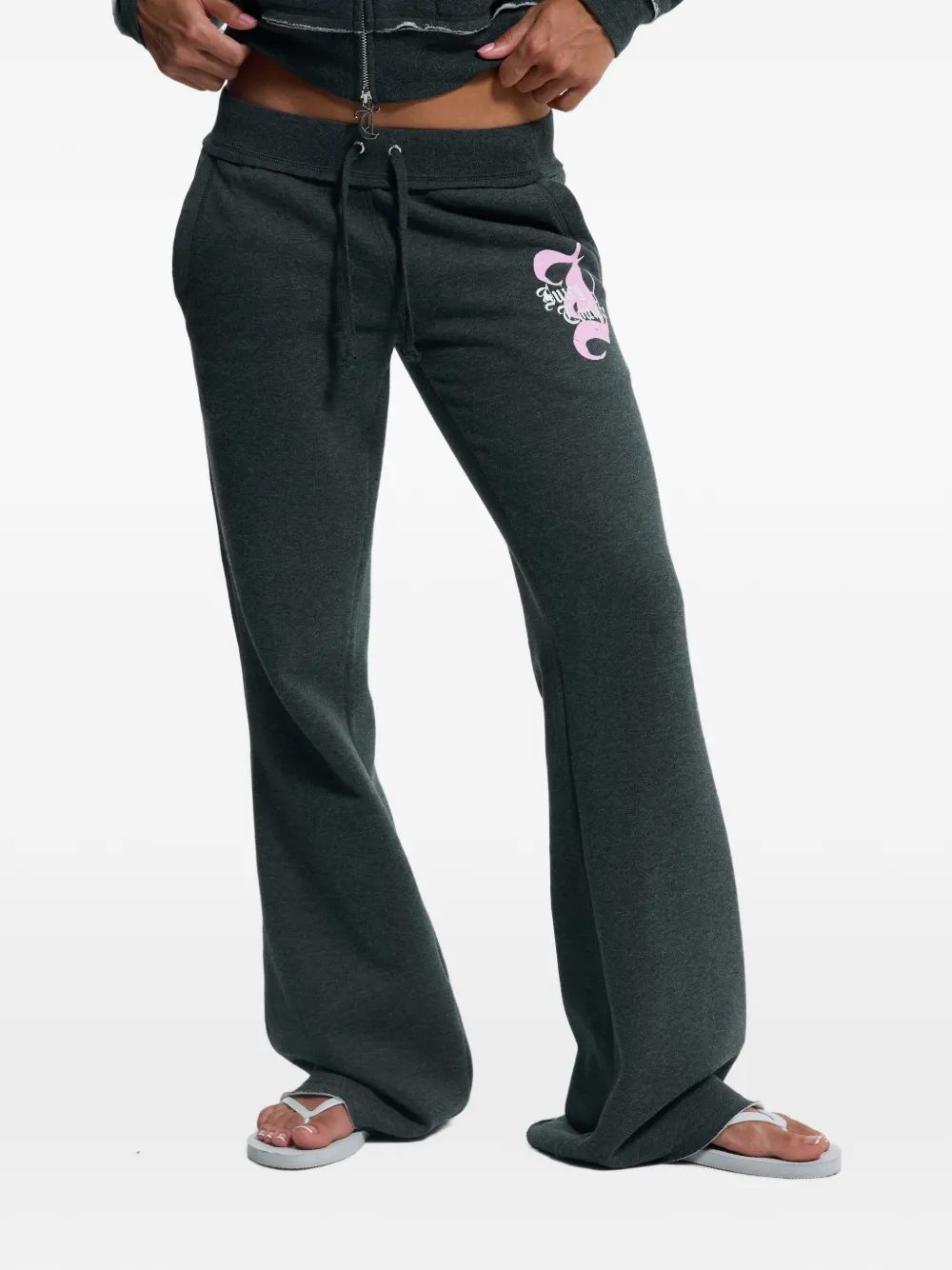 Juicy Couture logo-print flared track pants - Grigio