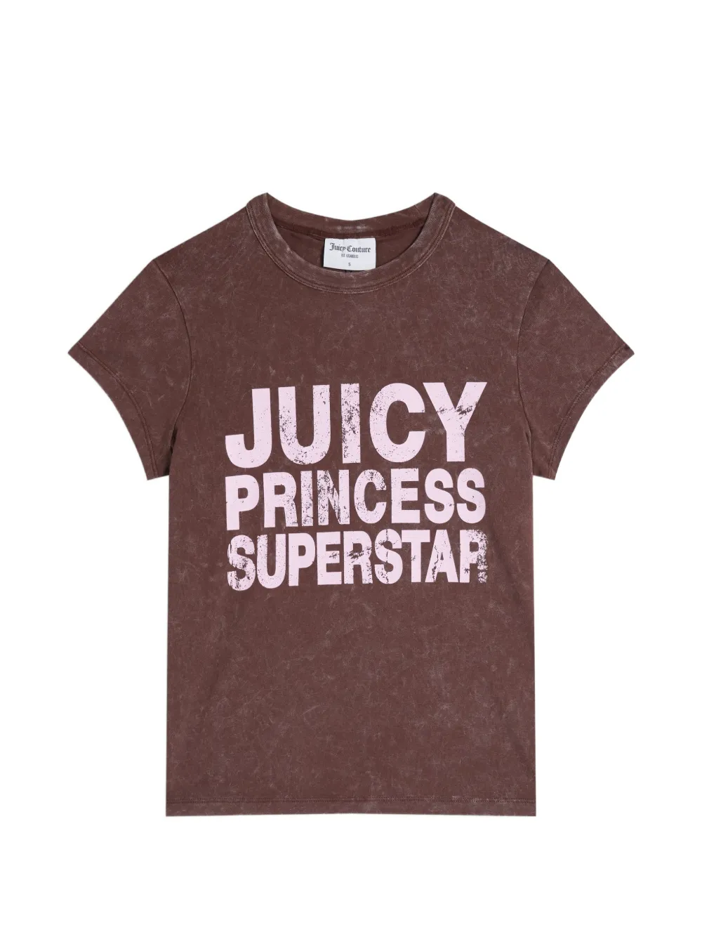 Juicy Couture t-shirt à slogan imprimé et effet délavé - Marron