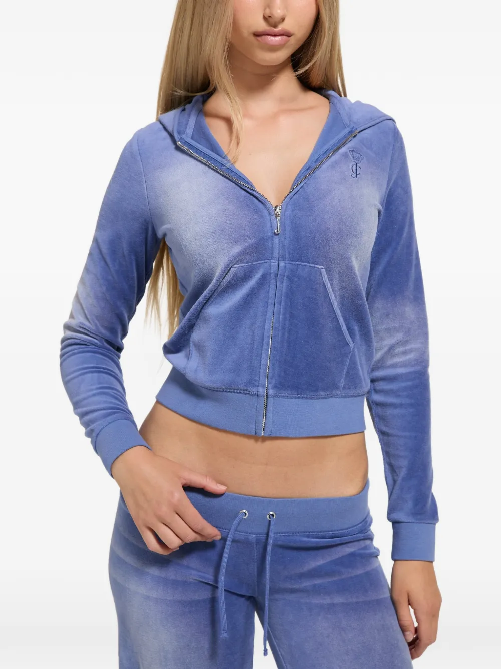Juicy Couture Heritage fluwelen hoodie Blauw