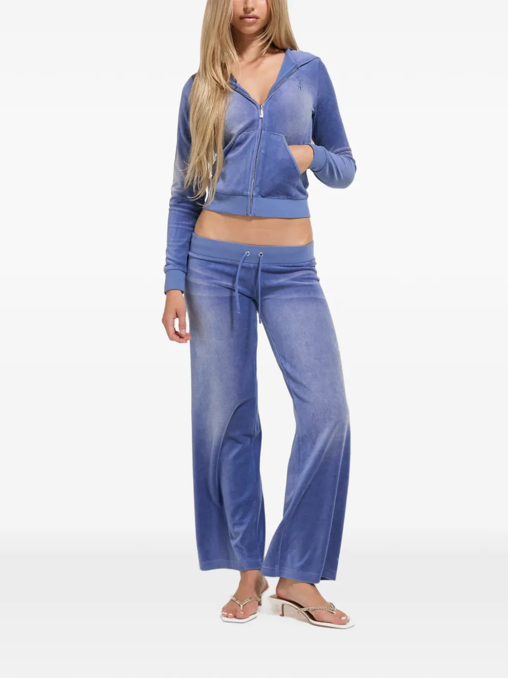 Juicy Couture Heritage fluwelen hoodie Blauw