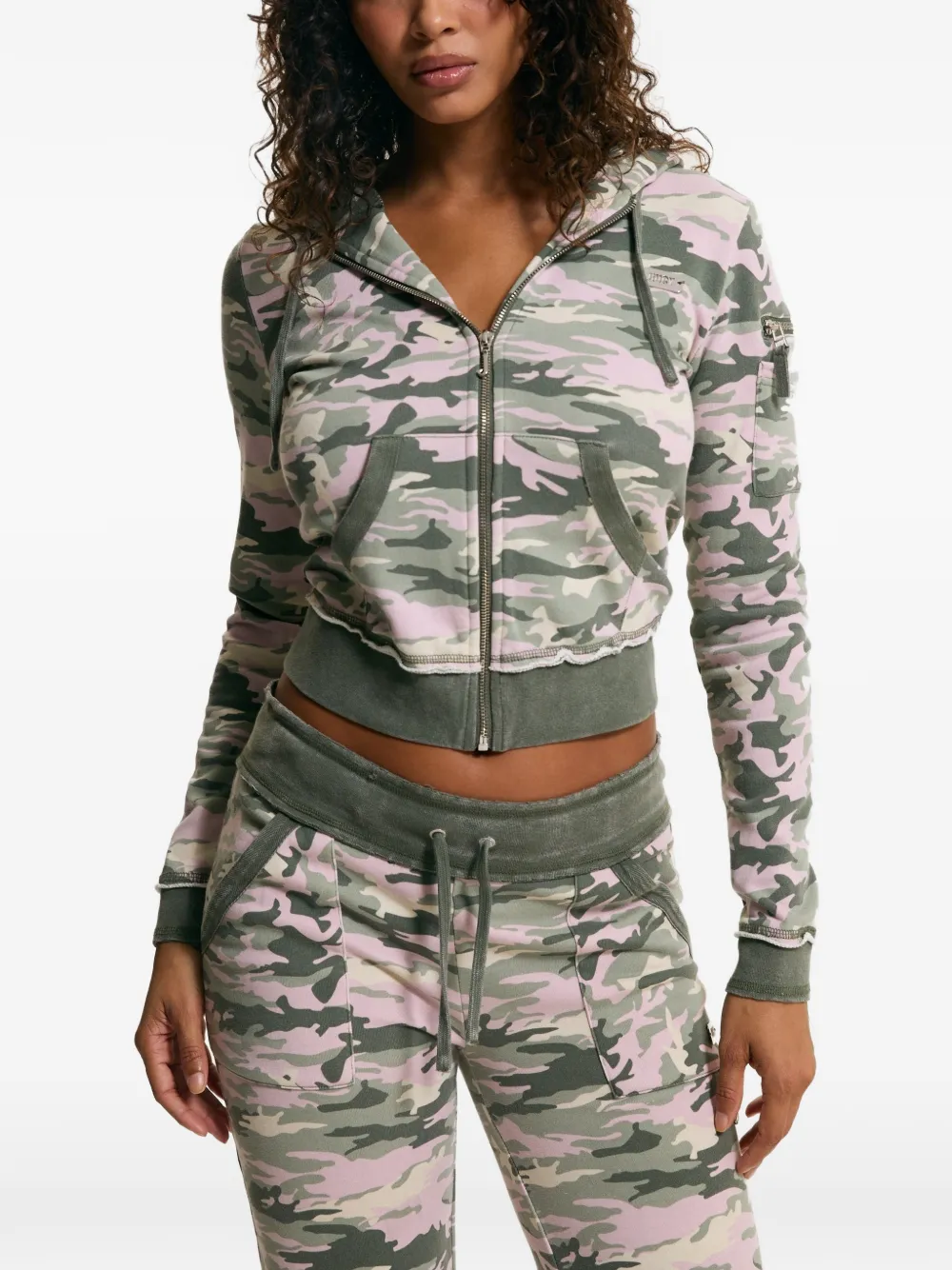 Juicy Couture camouflage-print cotton hoodie - Grün