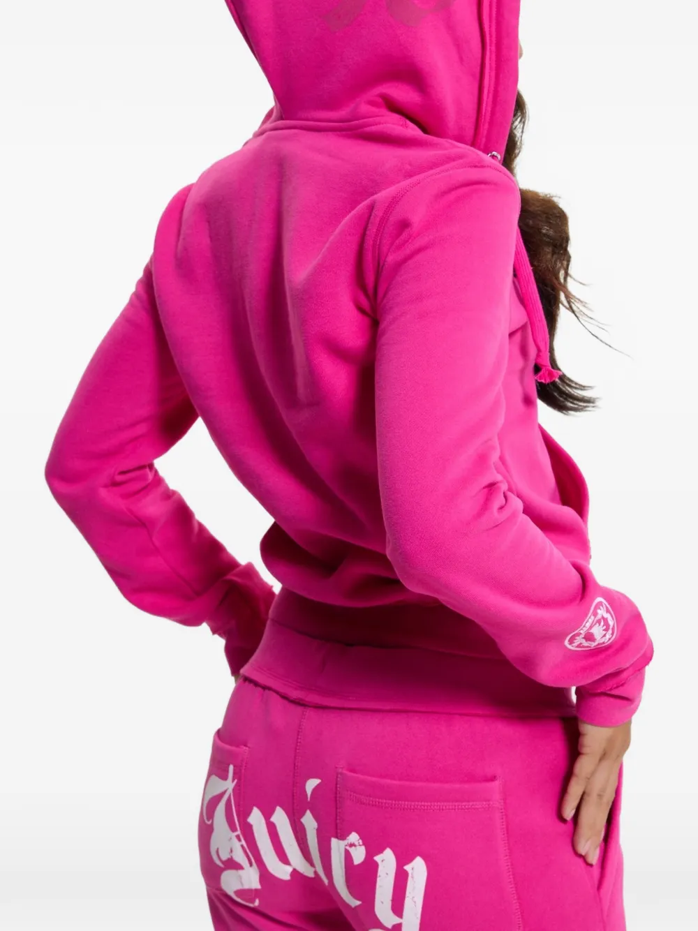 Juicy Couture Hoodie met logoprint en rits Roze