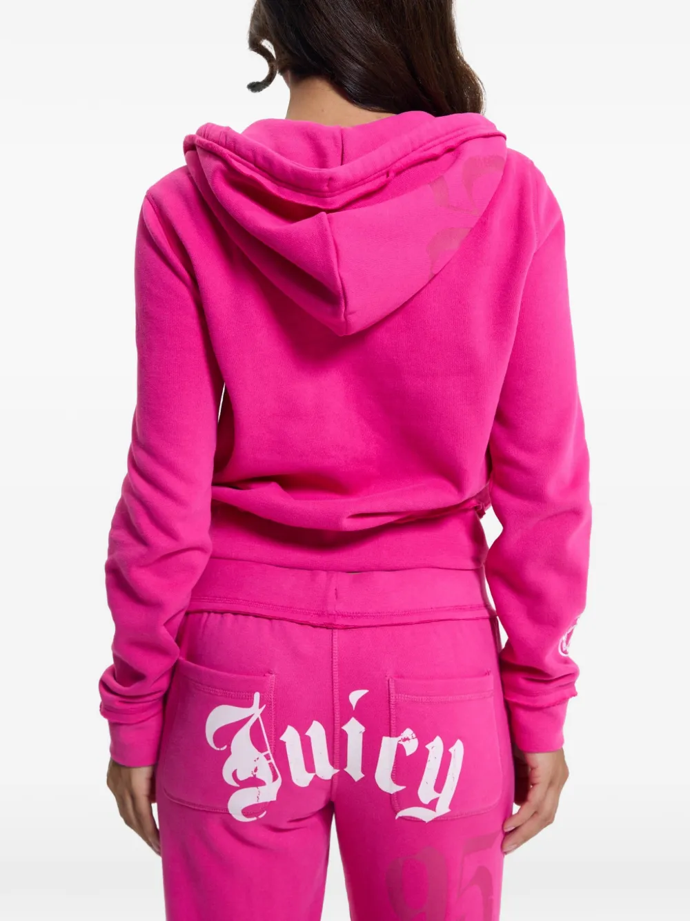 Juicy Couture Hoodie met logoprint en rits Roze