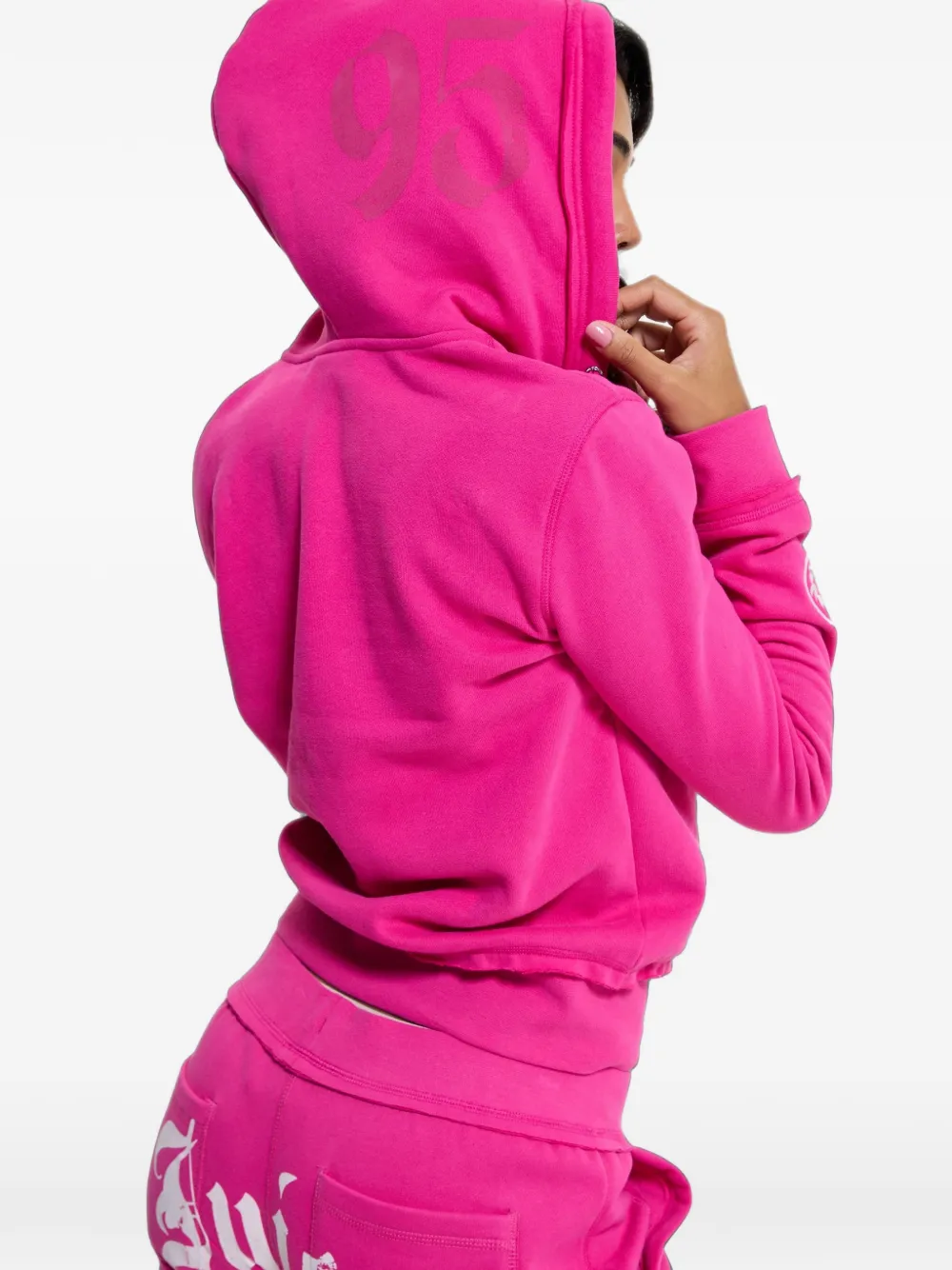 Juicy Couture Hoodie met logoprint en rits Roze