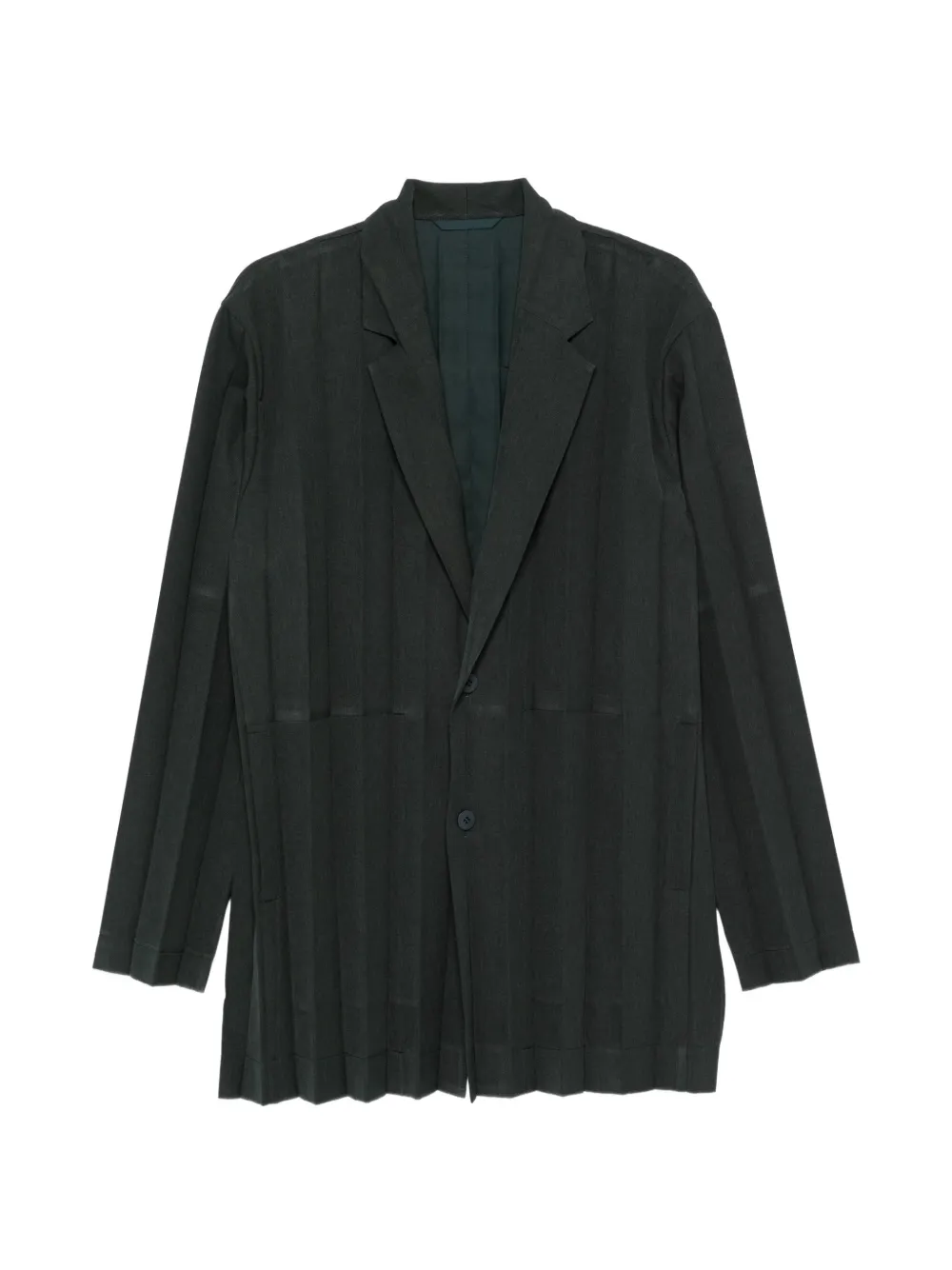 Homme Plissé Issey Miyake pleated notch-lapel jacket - Verde