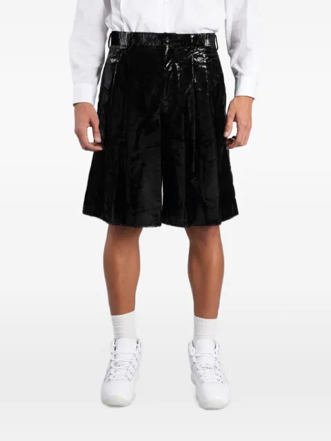 Comme des Garçons Homme Plus coated-finish pleated shorts