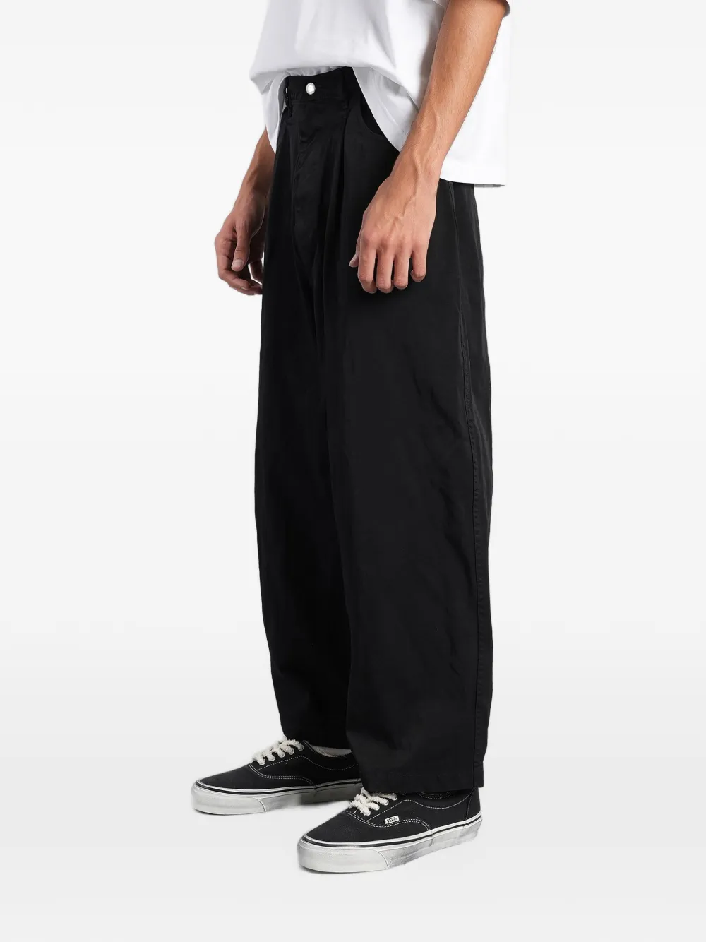 Comme des Garçons Homme Straight broek met geplooid detail Zwart