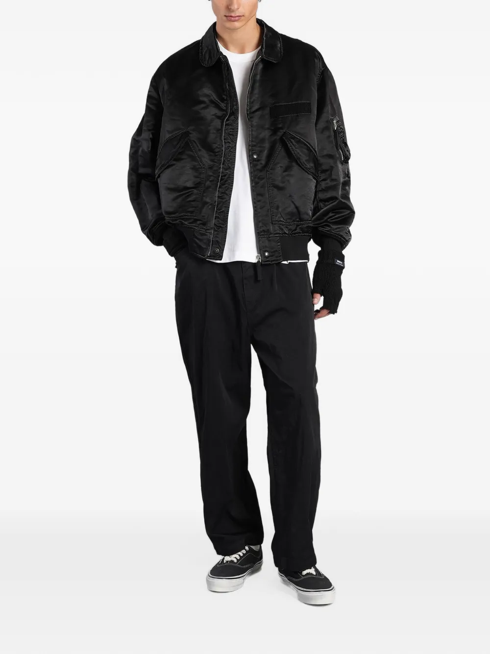 Comme des Garçons Homme Straight broek met geplooid detail Zwart