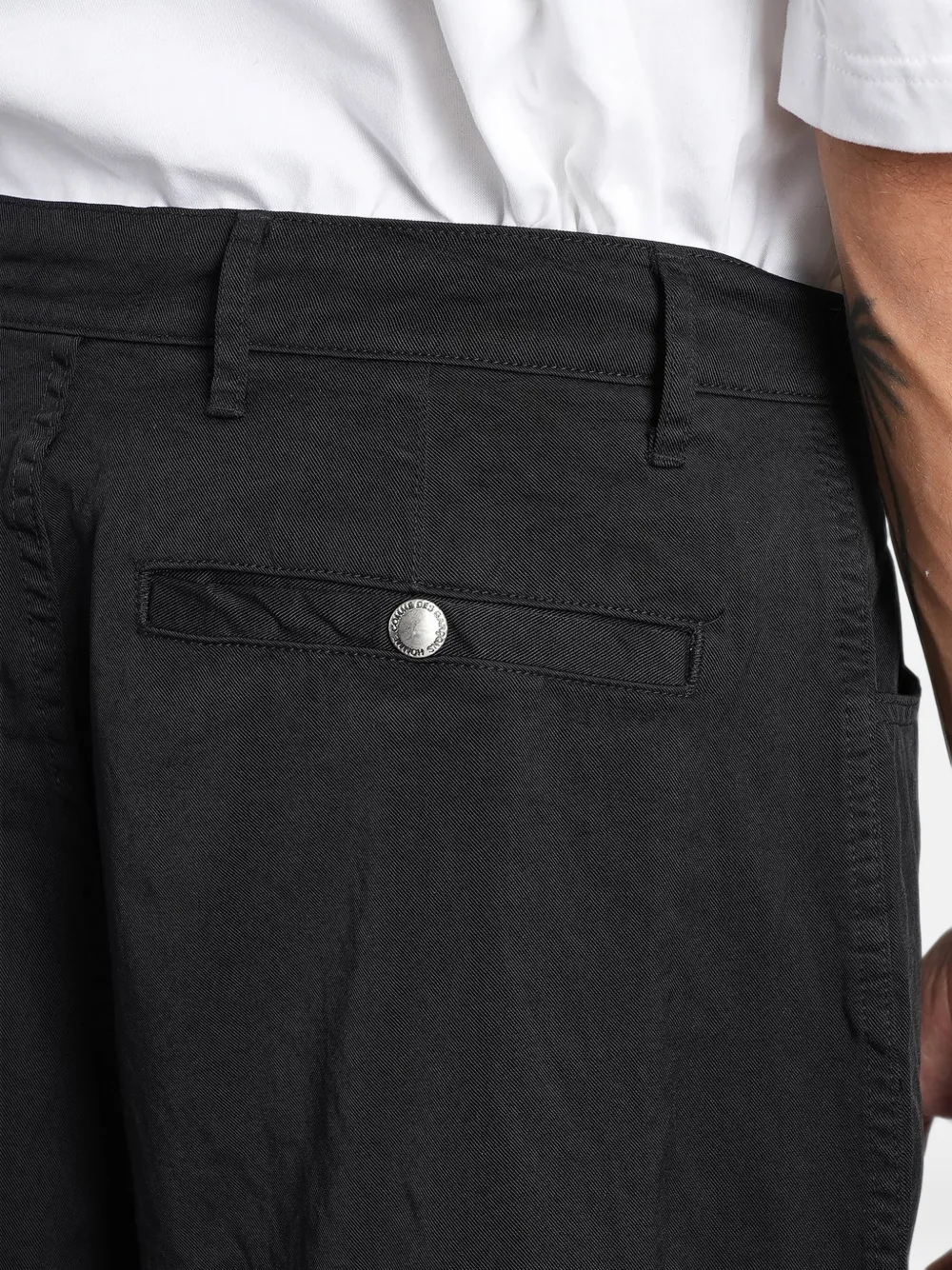 Comme des Garçons Homme Straight broek met geplooid detail Zwart