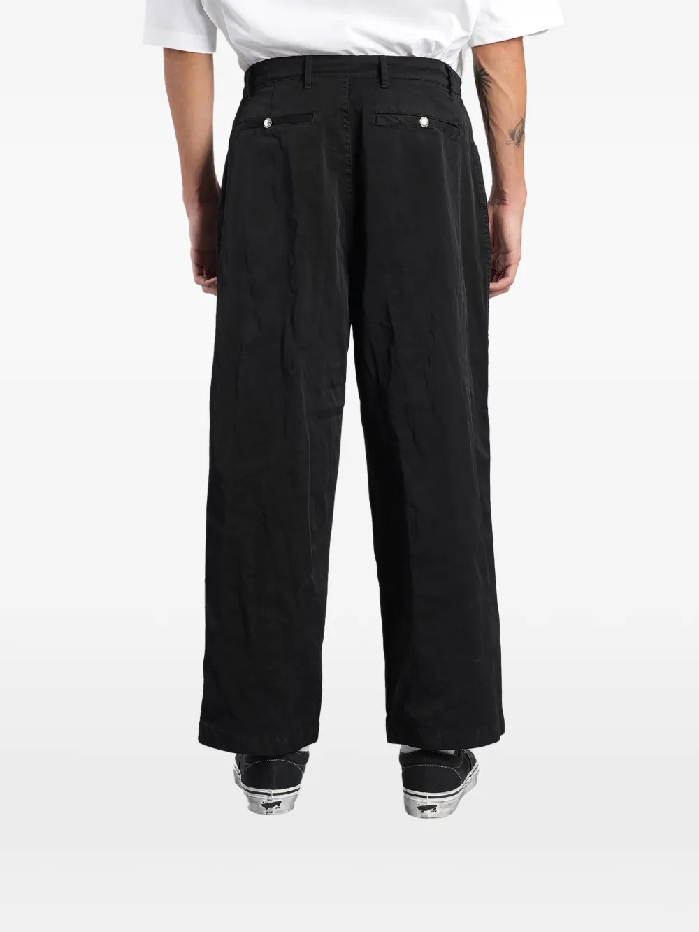 Comme des Garçons Homme Straight broek met geplooid detail Zwart