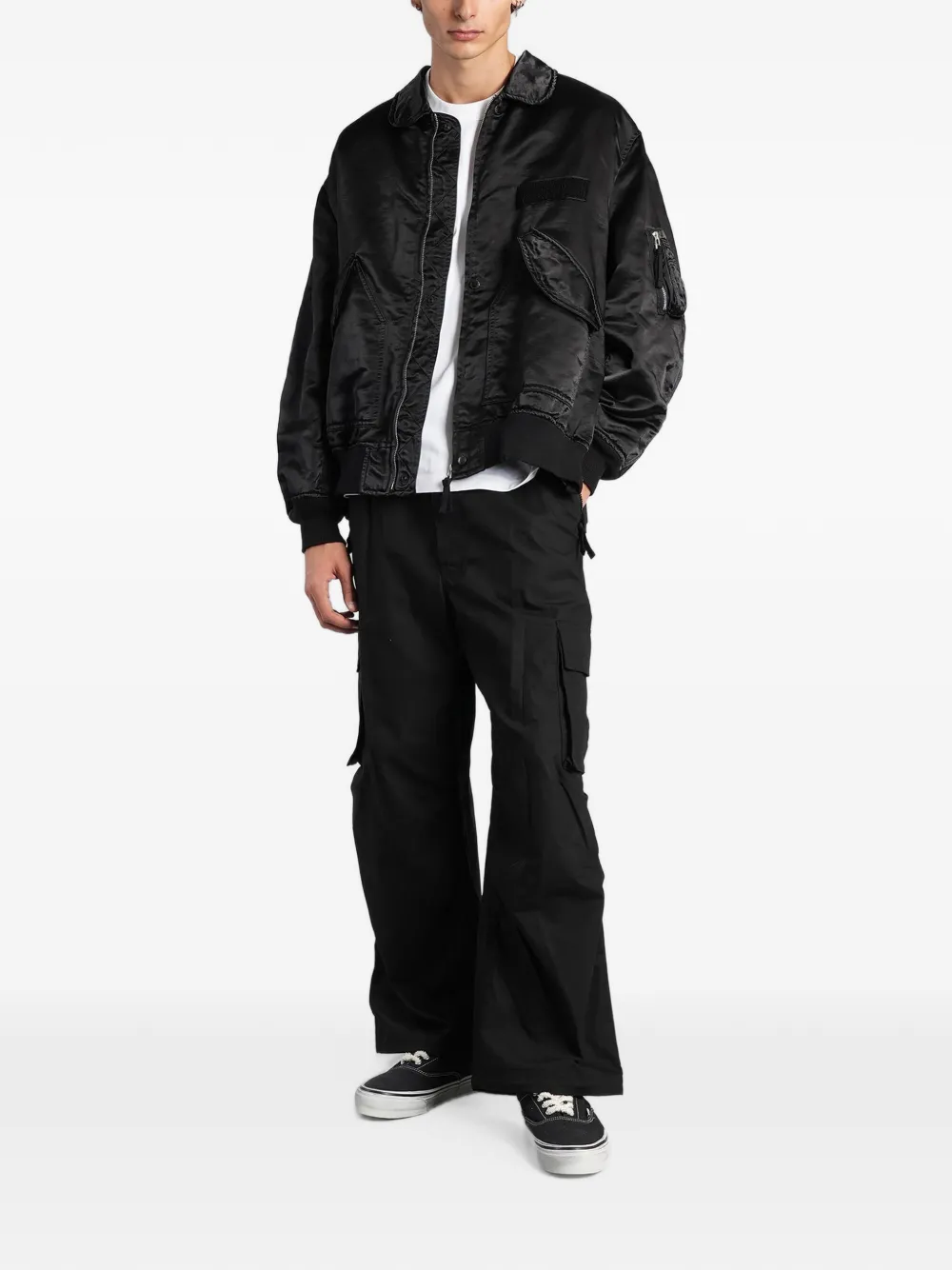 Comme des Garçons Homme Cargo broek met trekkoord Zwart