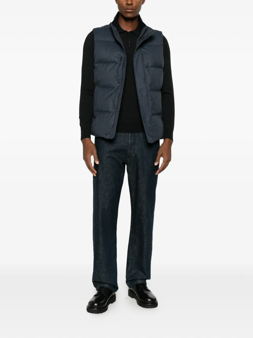 Canali quilted wool gilet - Bleu