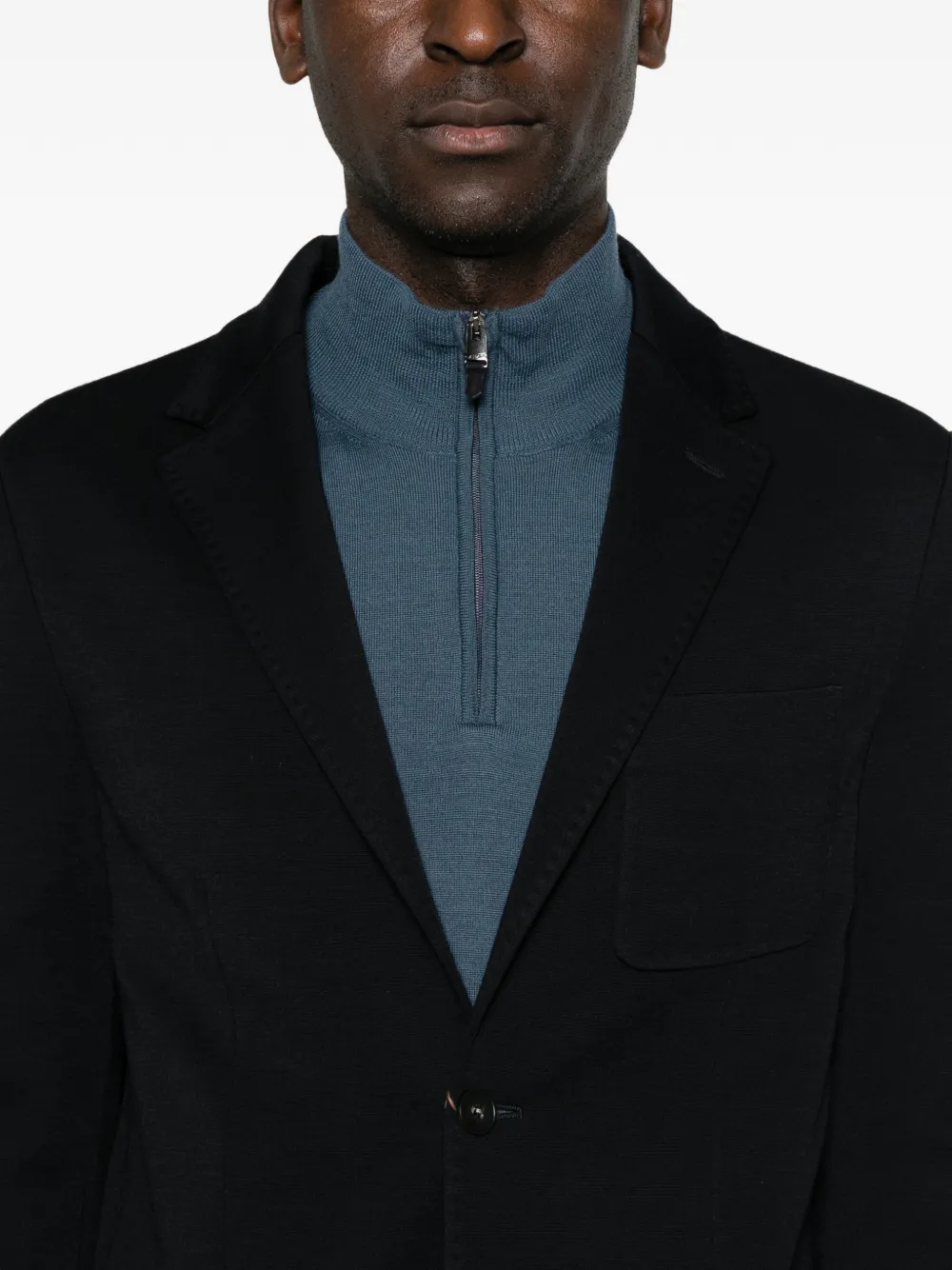 Canali Wollen blazer met opgestikte zak Blauw