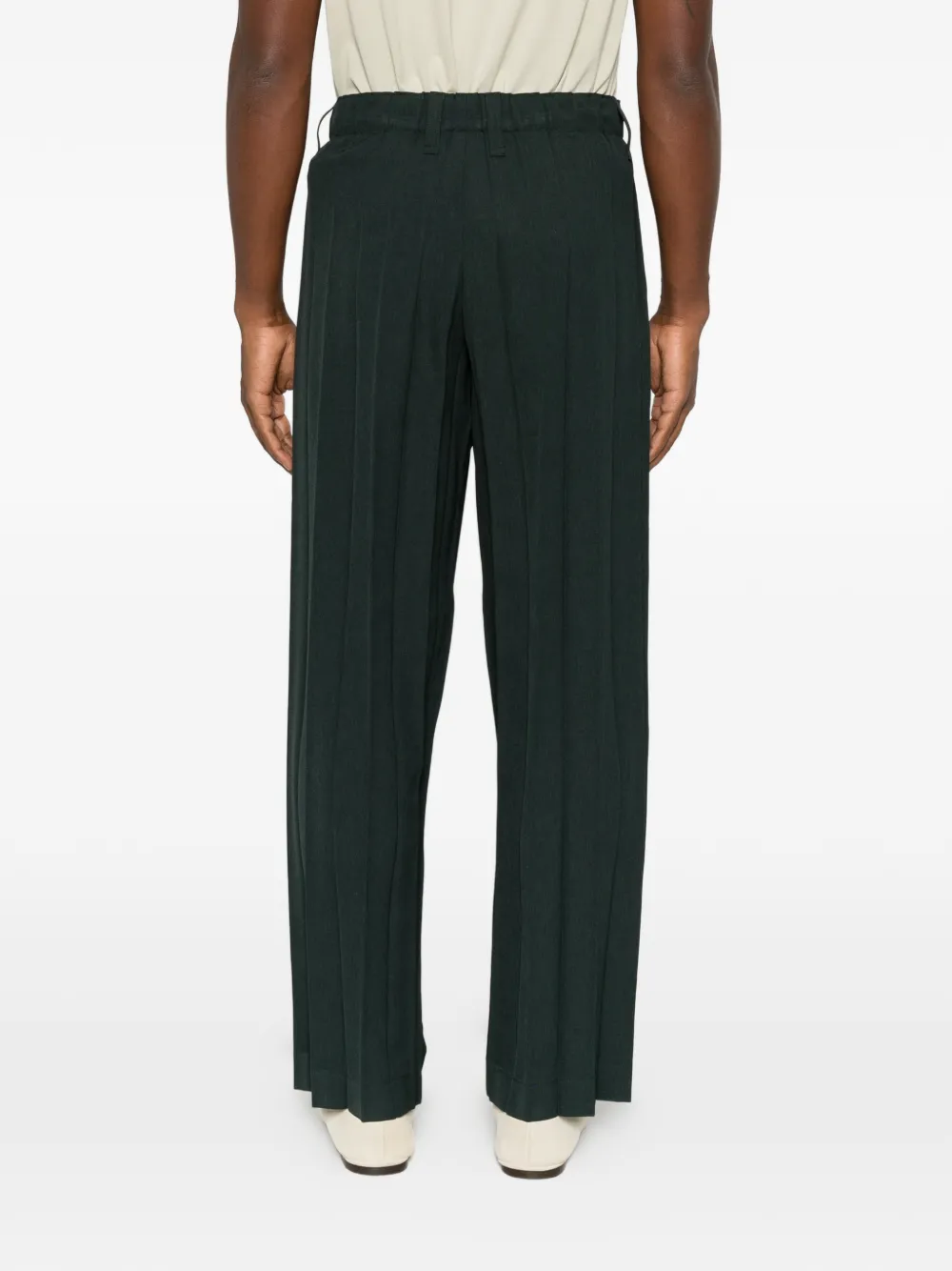 Homme Plissé Issey Miyake Edge Ensemble plooibroek met toelopende pijpen Groen