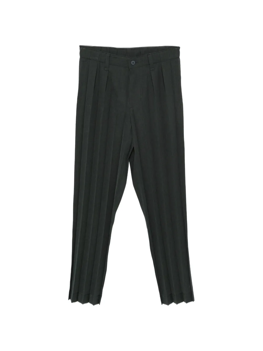 Homme Plissé Issey Miyake Edge Ensemble plooibroek met toelopende pijpen Groen