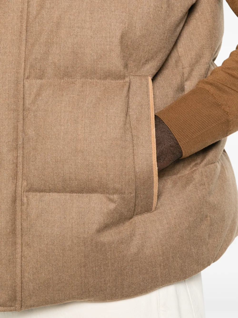 Canali Gewatteerde bodywarmer Beige