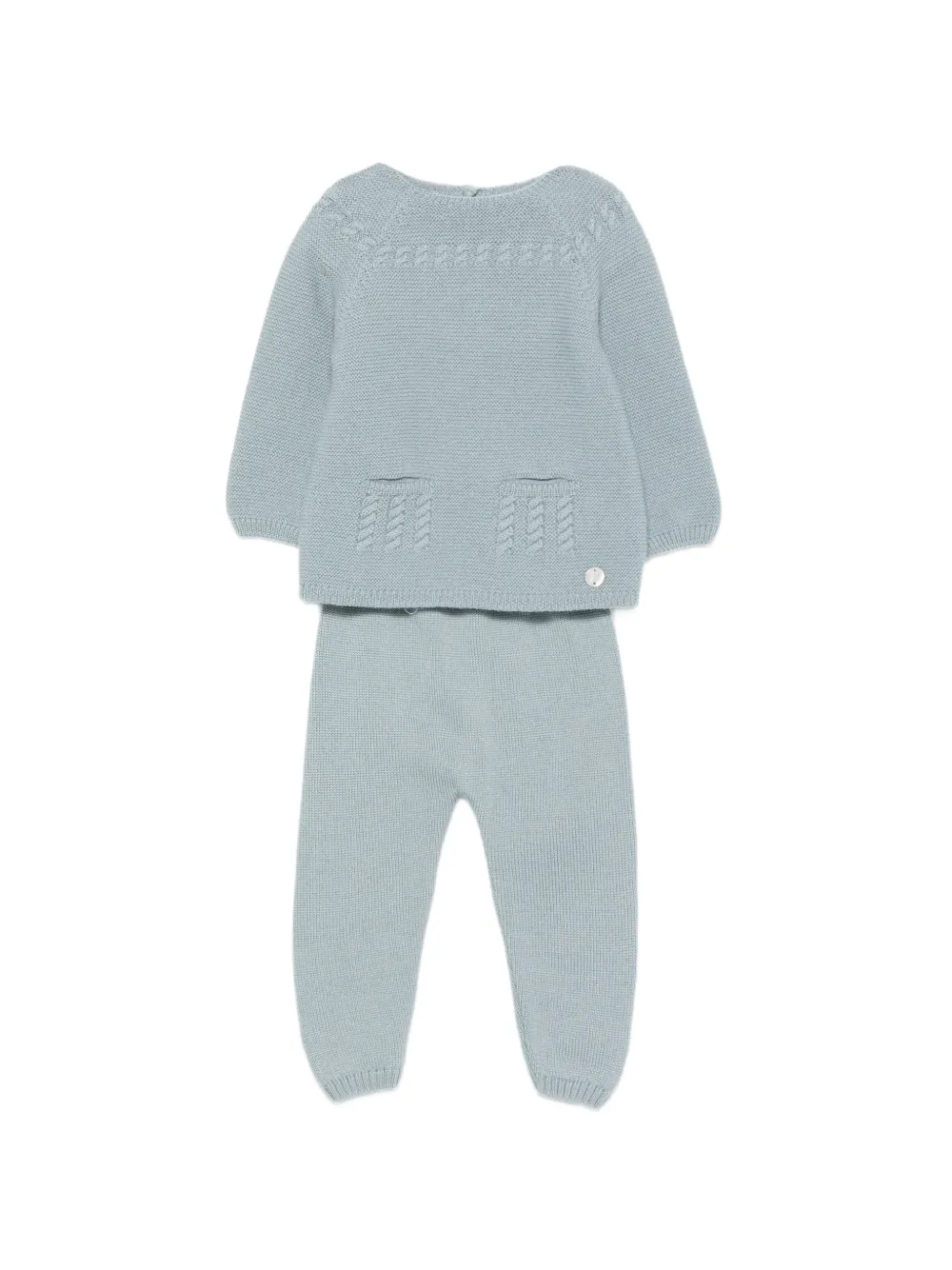 Paz Rodriguez cable-knit trousers set - Bleu