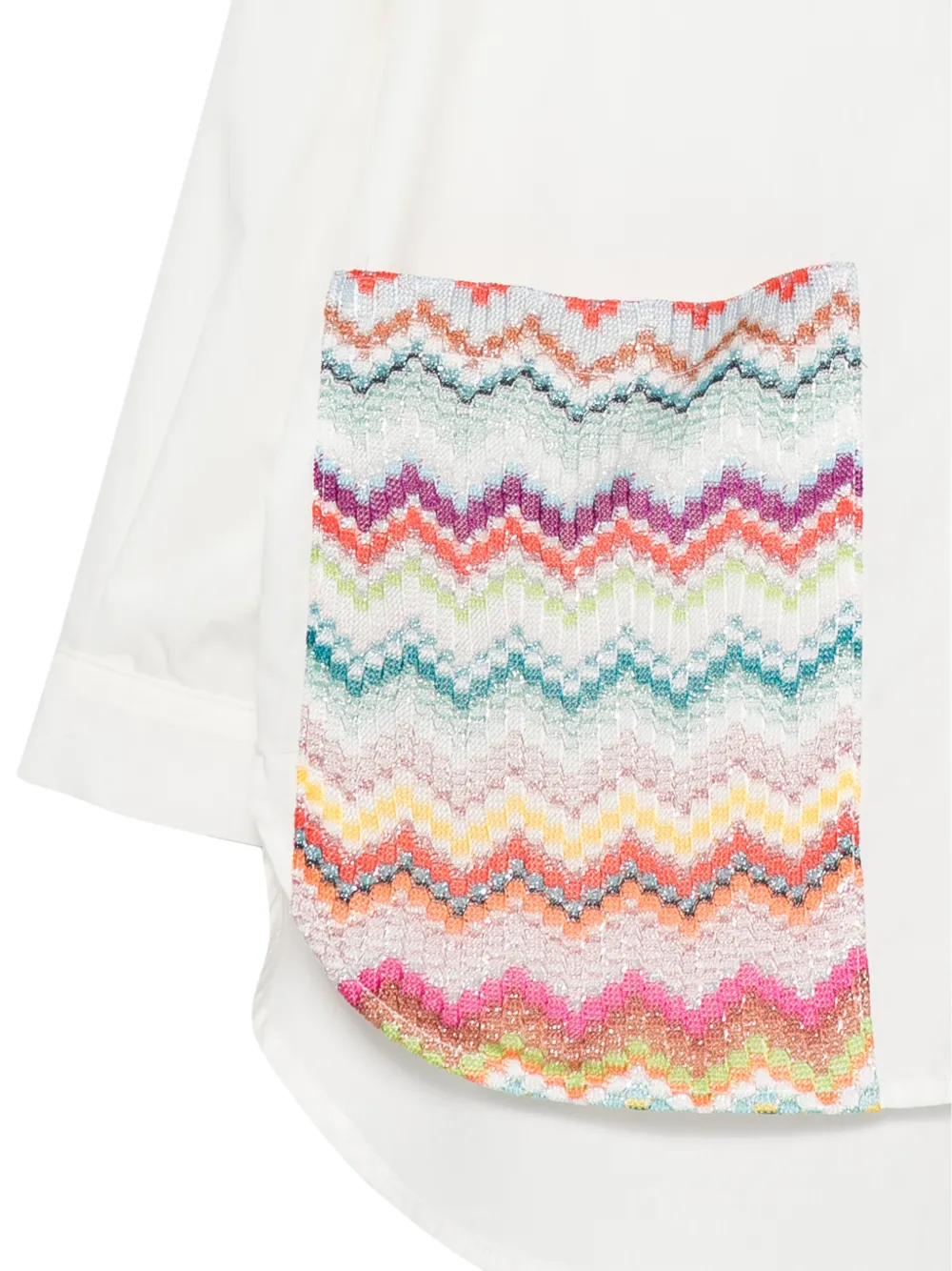 Missoni Kids zigzag-pocket shirt Wit