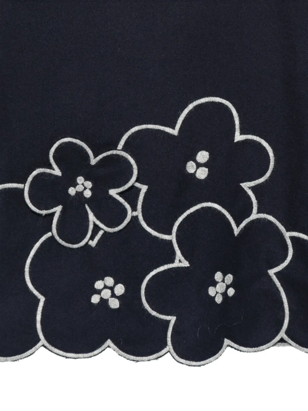 Il Gufo Jurk met geborduurde bloemen Blauw