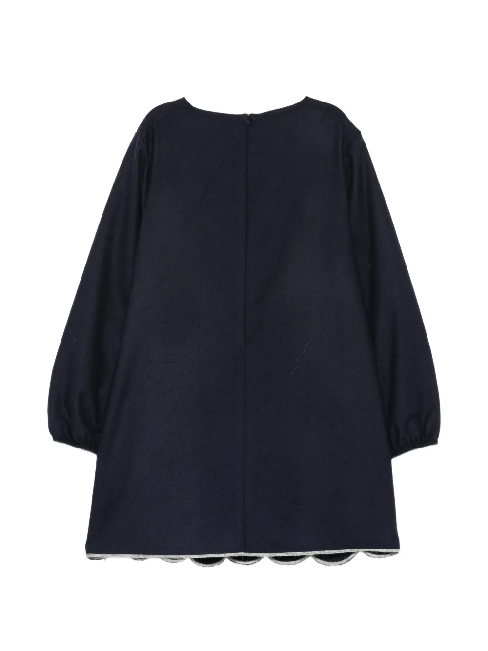 Il Gufo Jurk met geborduurde bloemen Blauw