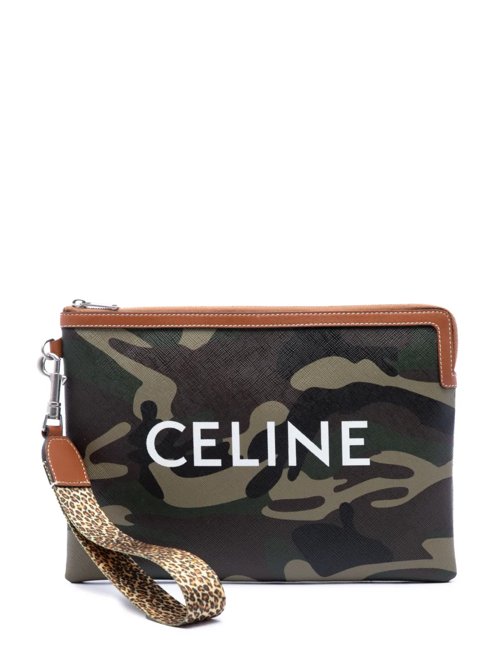 Celine Pre-Owned petite pochette en toile enduite à motif camouflage (2020) - Vert Celine Pre-Owned petite pochette en toile enduite à motif camouflage (2020) - Vert