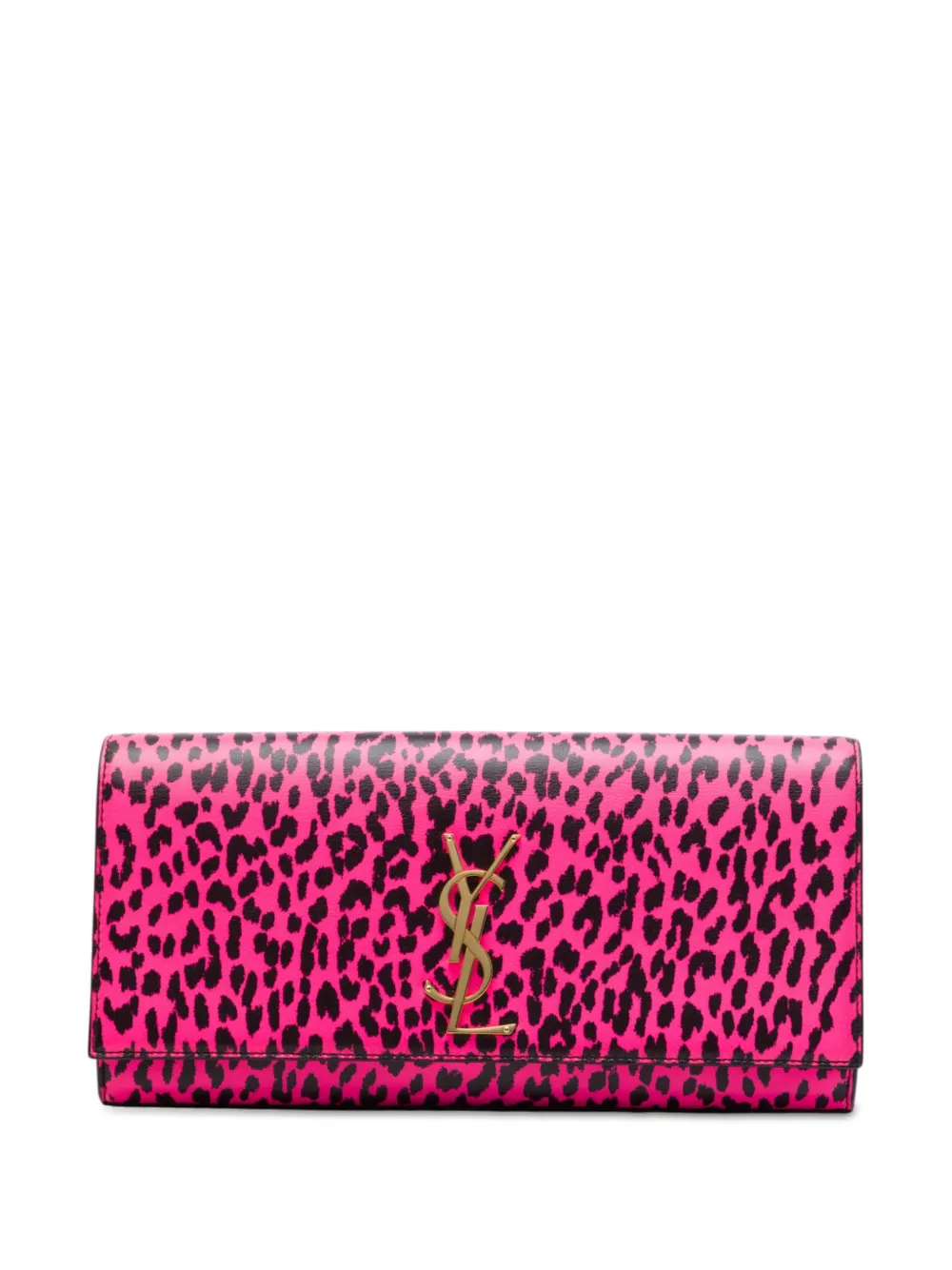 Saint Laurent Pre-Owned pochette Cassandre monogrammée en cuir à imprimé léopard (2013) - Rose Saint Laurent Pre-Owned pochette Cassandre monogrammée en cuir à imprimé léopard (2013) - Rose