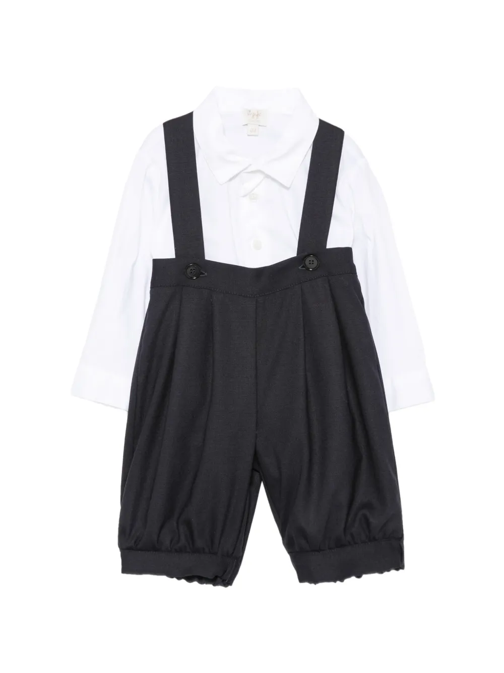Il Gufo dungarees shirt-body set - Blanc Il Gufo dungarees shirt-body set - Blanc