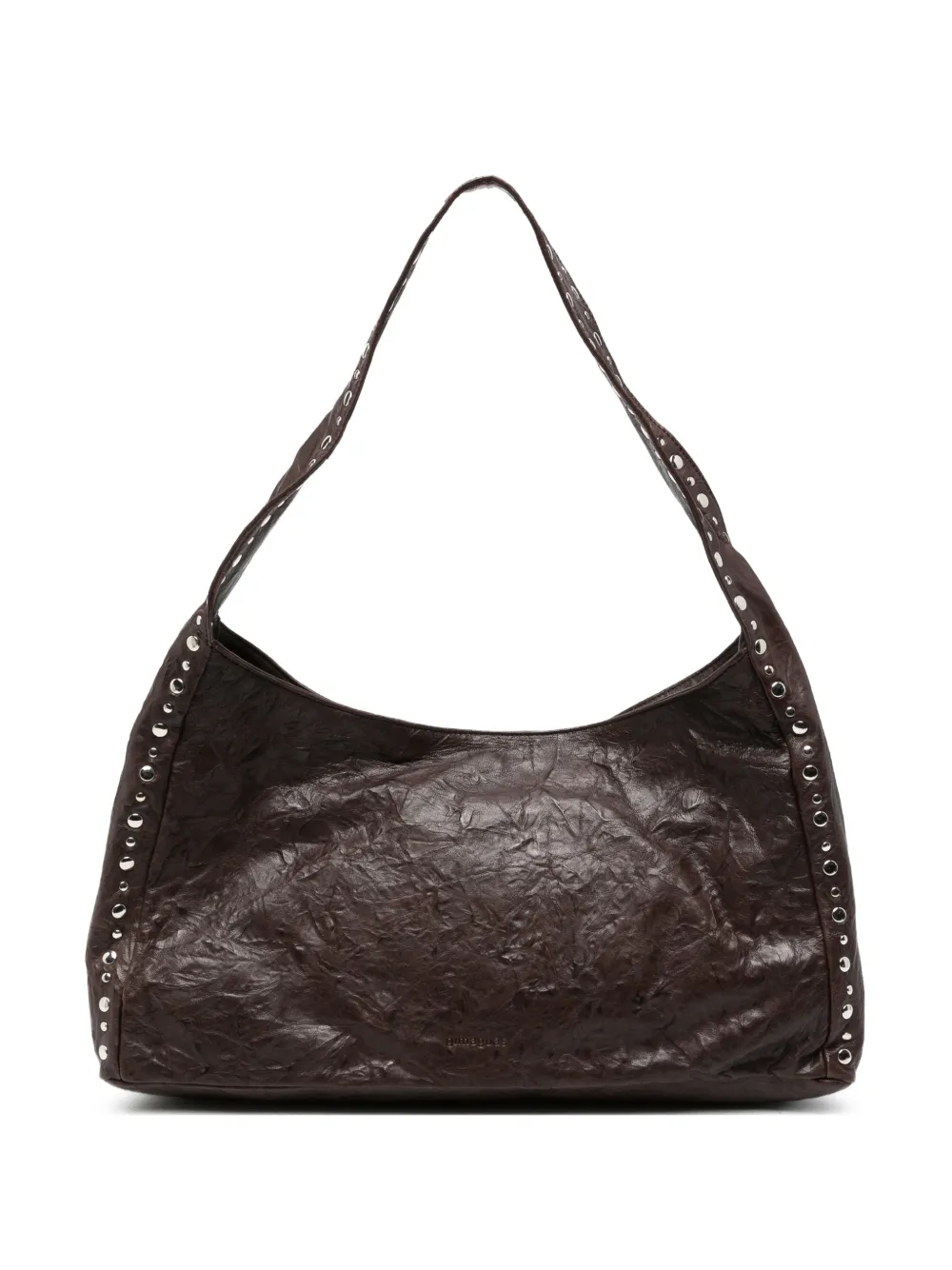 Gimaguas maxi Franca stud-embellished shoulder bag - Marrone