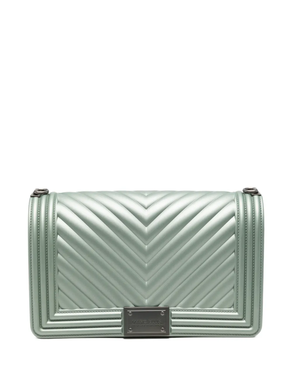 Marc Ellis medium Flat 27 chevron-quilted shoulder bag - Verde