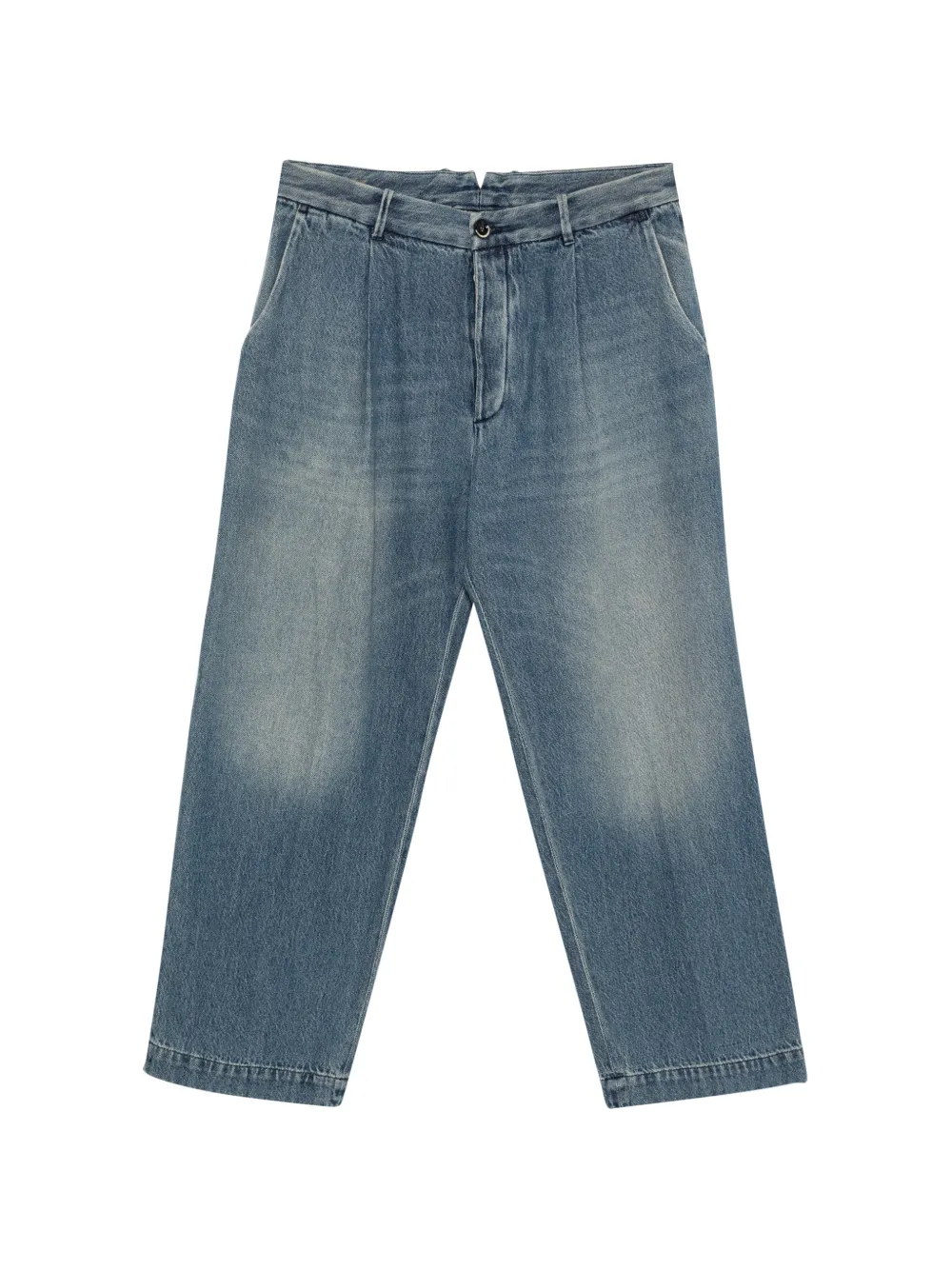 Nine In The Morning Philip pleated-detail jeans Blauw