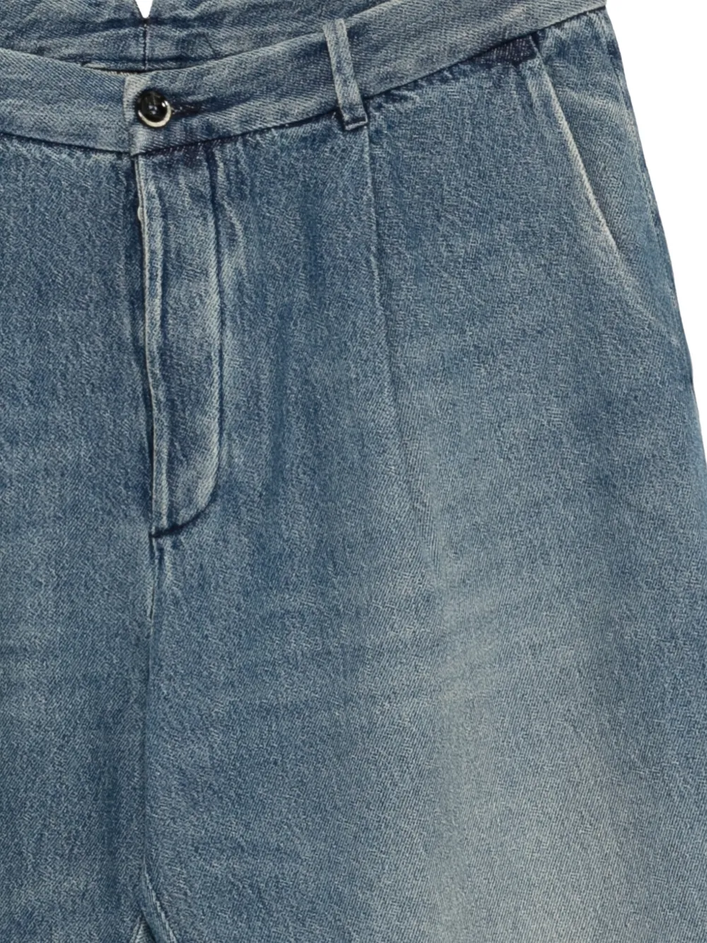 Nine In The Morning Philip pleated-detail jeans Blauw