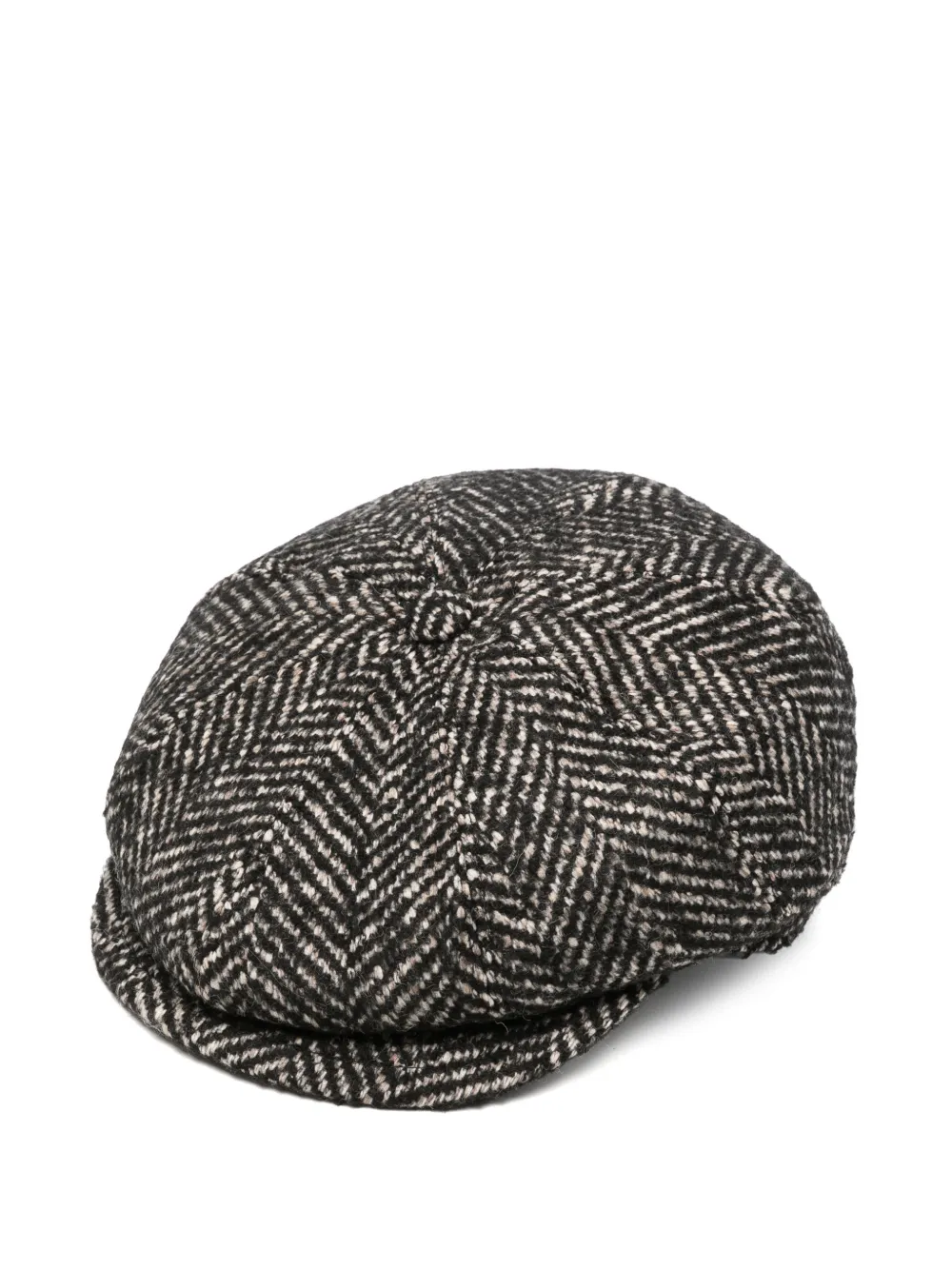 Tagliatore Buddy herringbone-pattern flat cap Zwart
