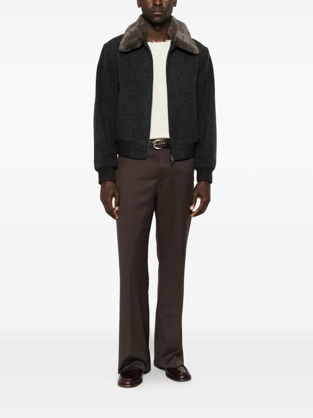 TONYWACK Geplooide pantalon Bruin