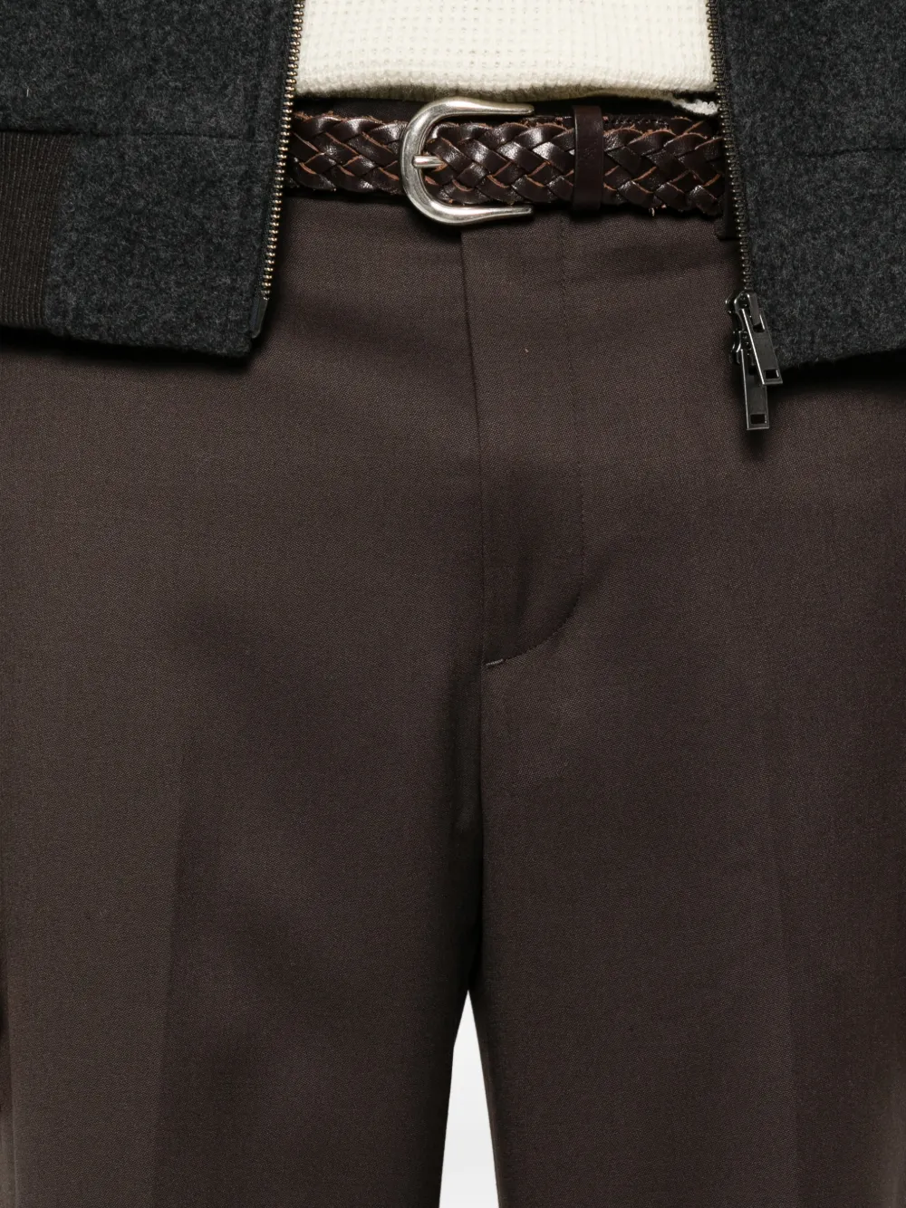 TONYWACK Geplooide pantalon Bruin
