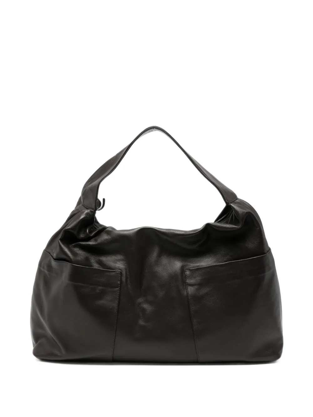 Gimaguas maxi Sacco panelled leather shoulder bag - Braun
