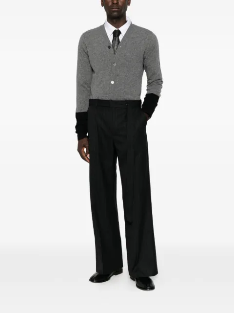 TONYWACK pinstripe-pattern belted trousers