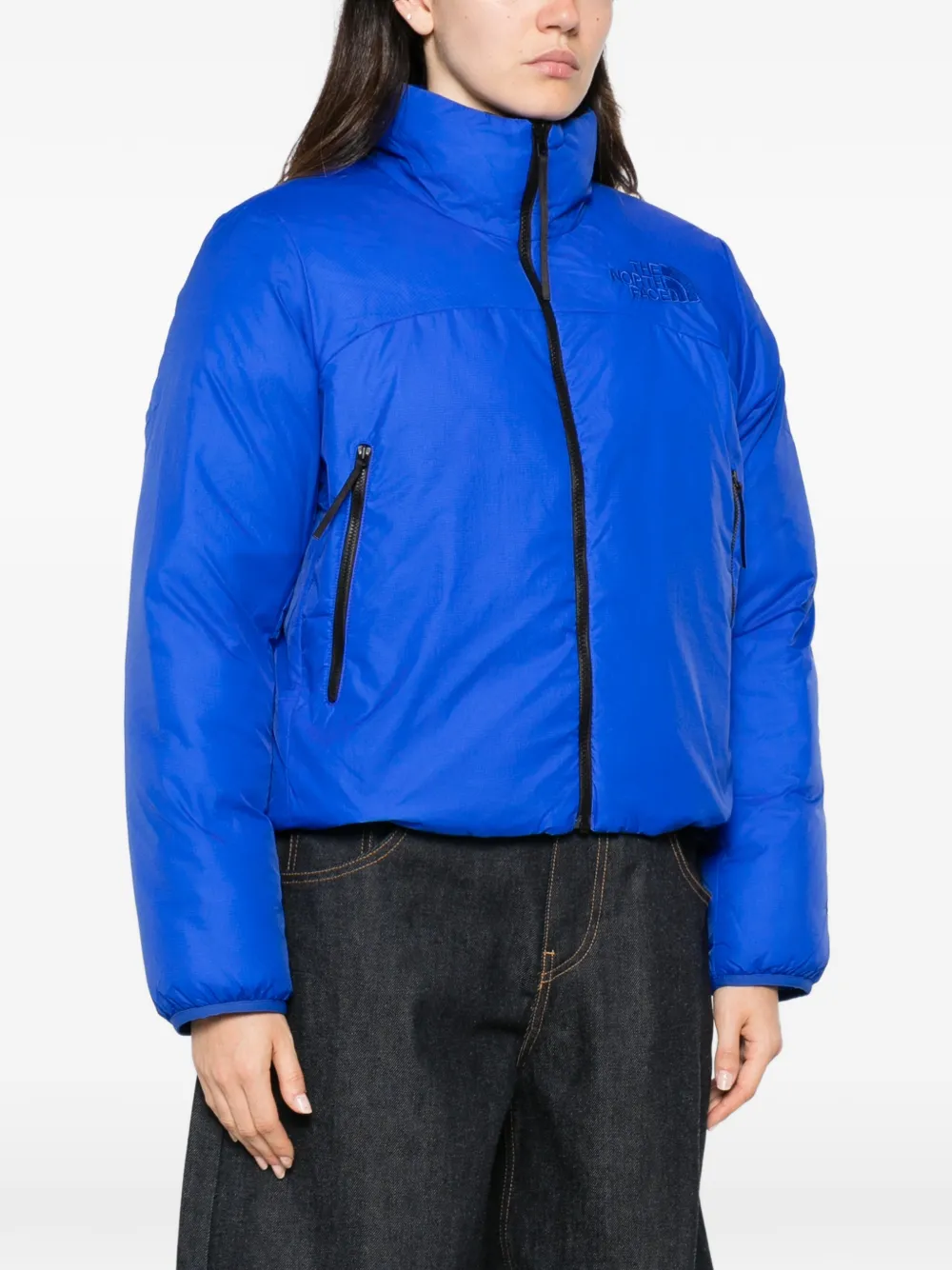 The North Face Donsjack met geborduurd logo Blauw