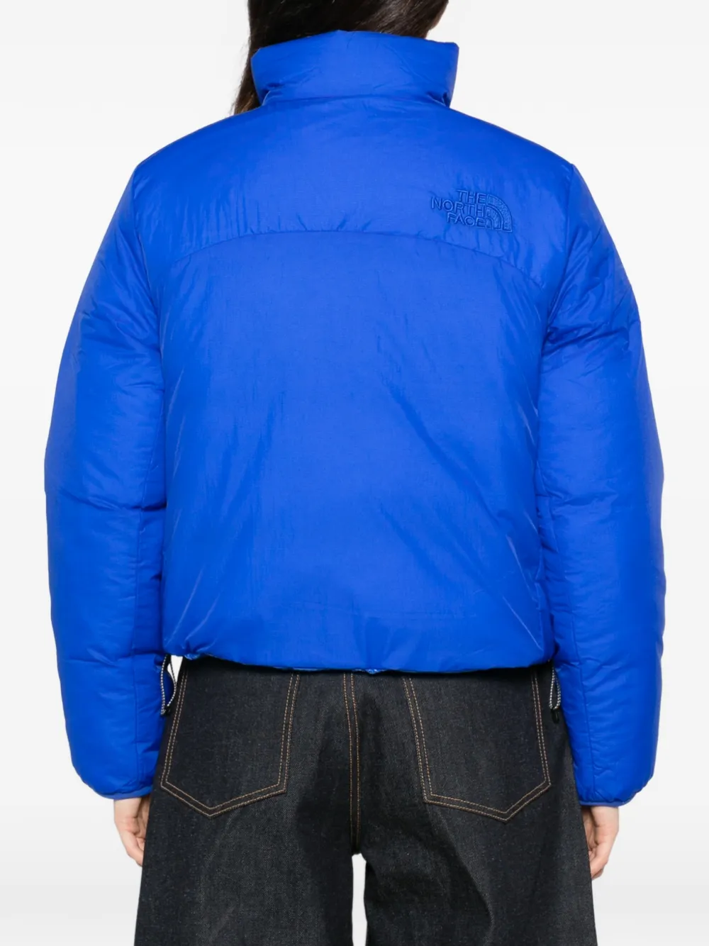 The North Face Donsjack met geborduurd logo Blauw