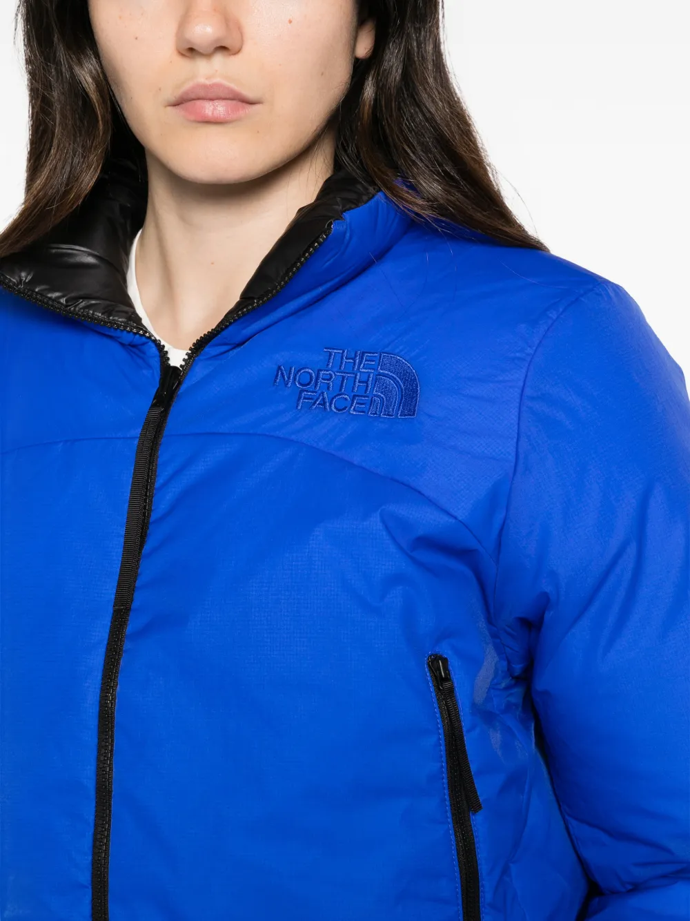 The North Face Donsjack met geborduurd logo Blauw