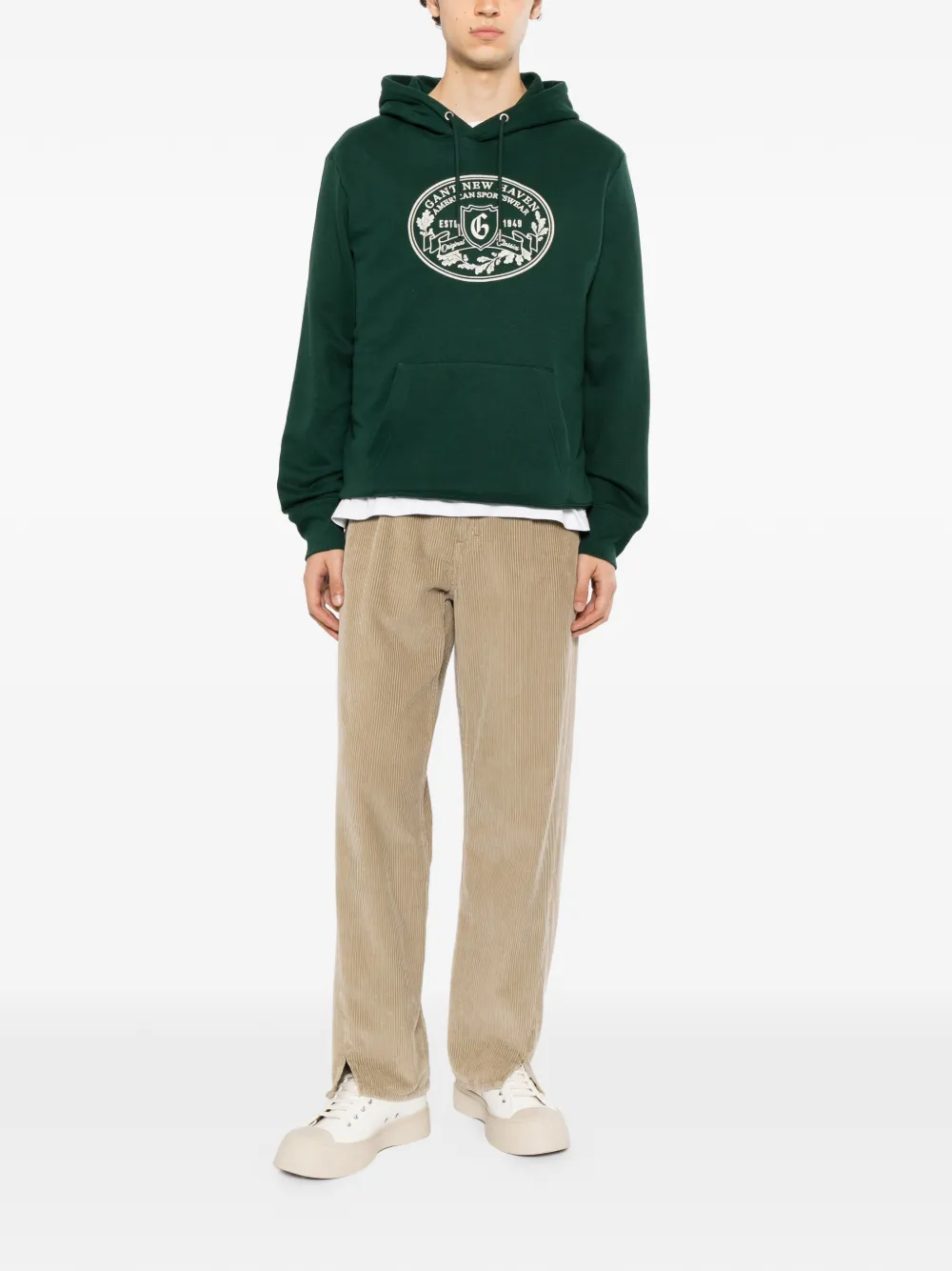 Gant Hoodie met borduurwerk Groen