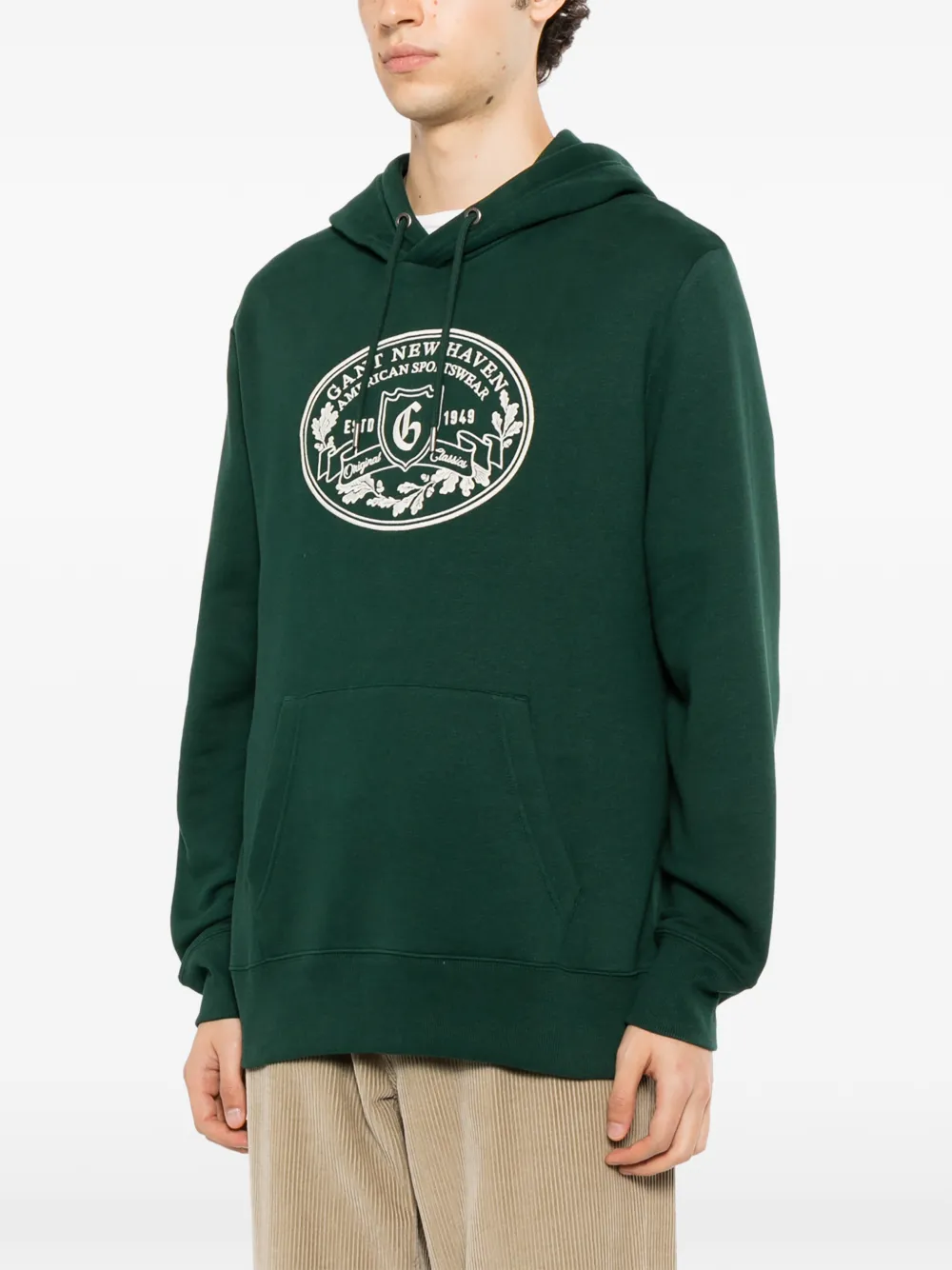 Gant Hoodie met borduurwerk Groen