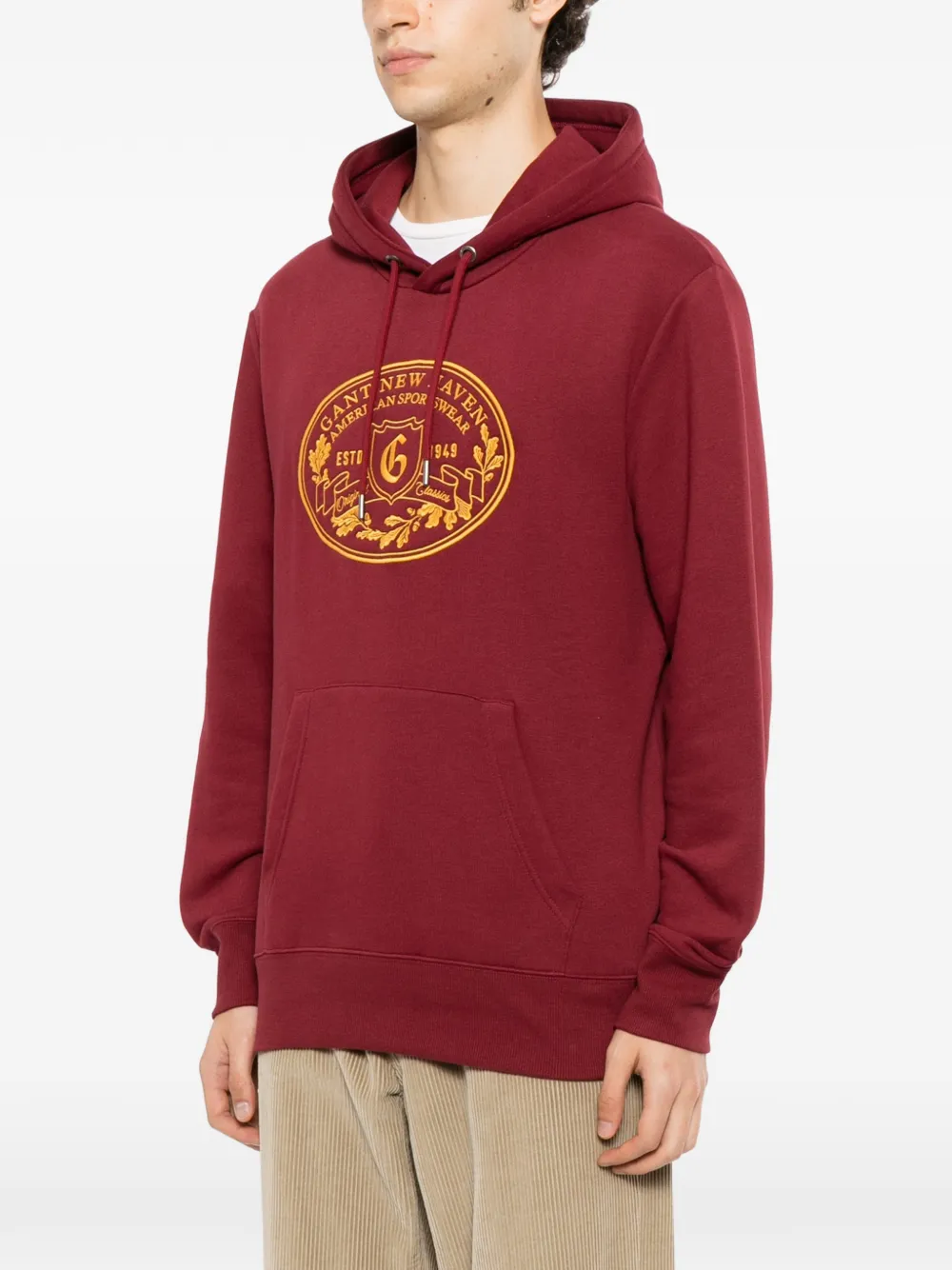 Gant Hoodie met borduurwerk Rood